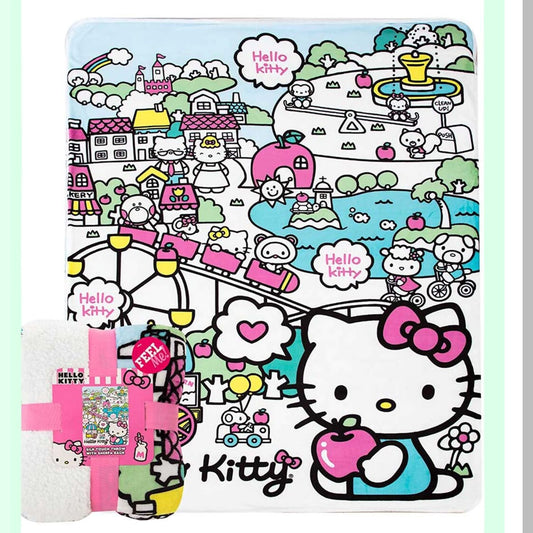 SilkTouch Sherpa Blanket - Hello Kitty Cozy Comfort, 60x80