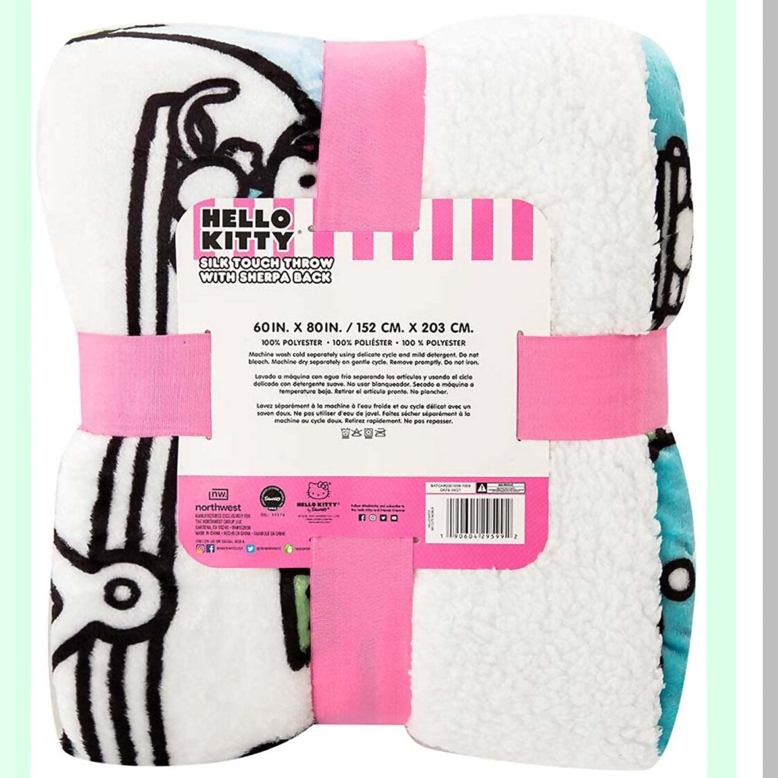 SilkTouch Sherpa Blanket - Hello Kitty Cozy Comfort, 60x80