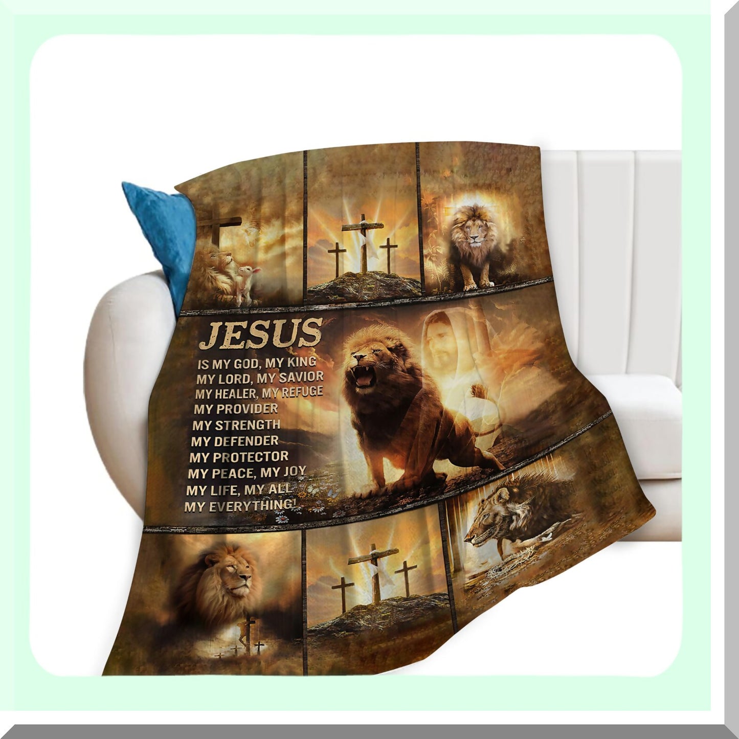 Faithful Comfort: Christian Fleece Throw Blanket - Soft, Cozy, and Warm Religious Decor for Men and Women