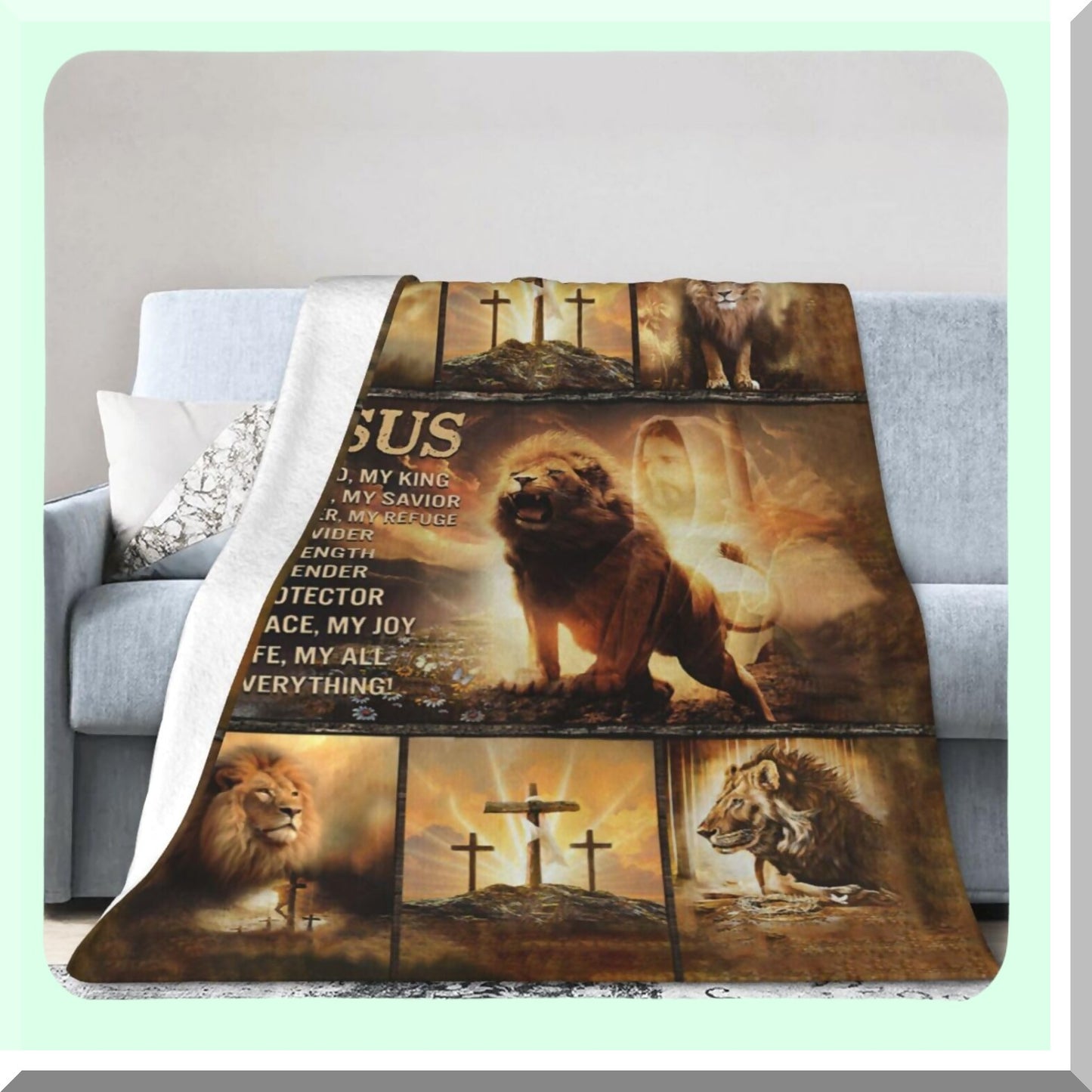 Faithful Comfort: Christian Fleece Throw Blanket - Soft, Cozy, and Warm Religious Decor for Men and Women