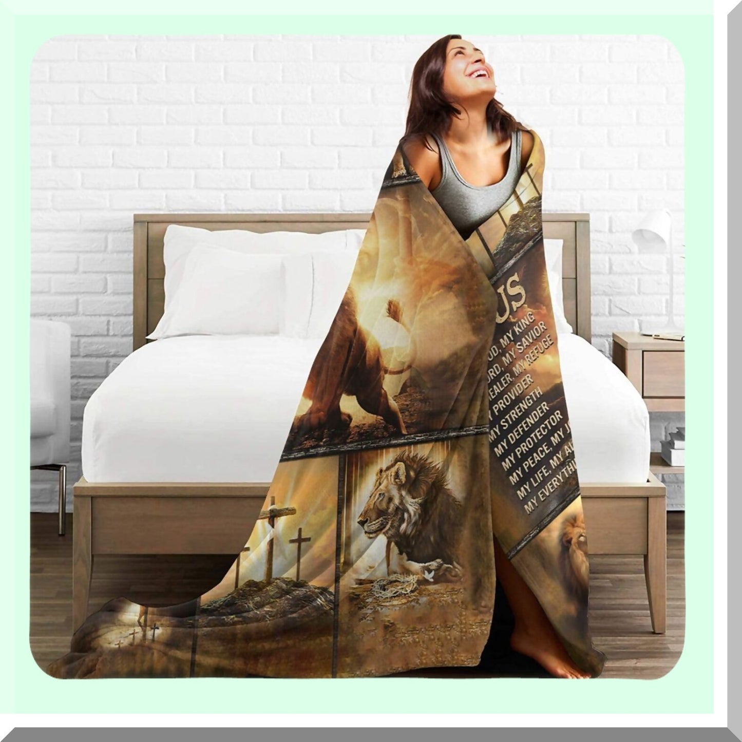 Faithful Comfort: Christian Fleece Throw Blanket - Soft, Cozy, and Warm Religious Decor for Men and Women