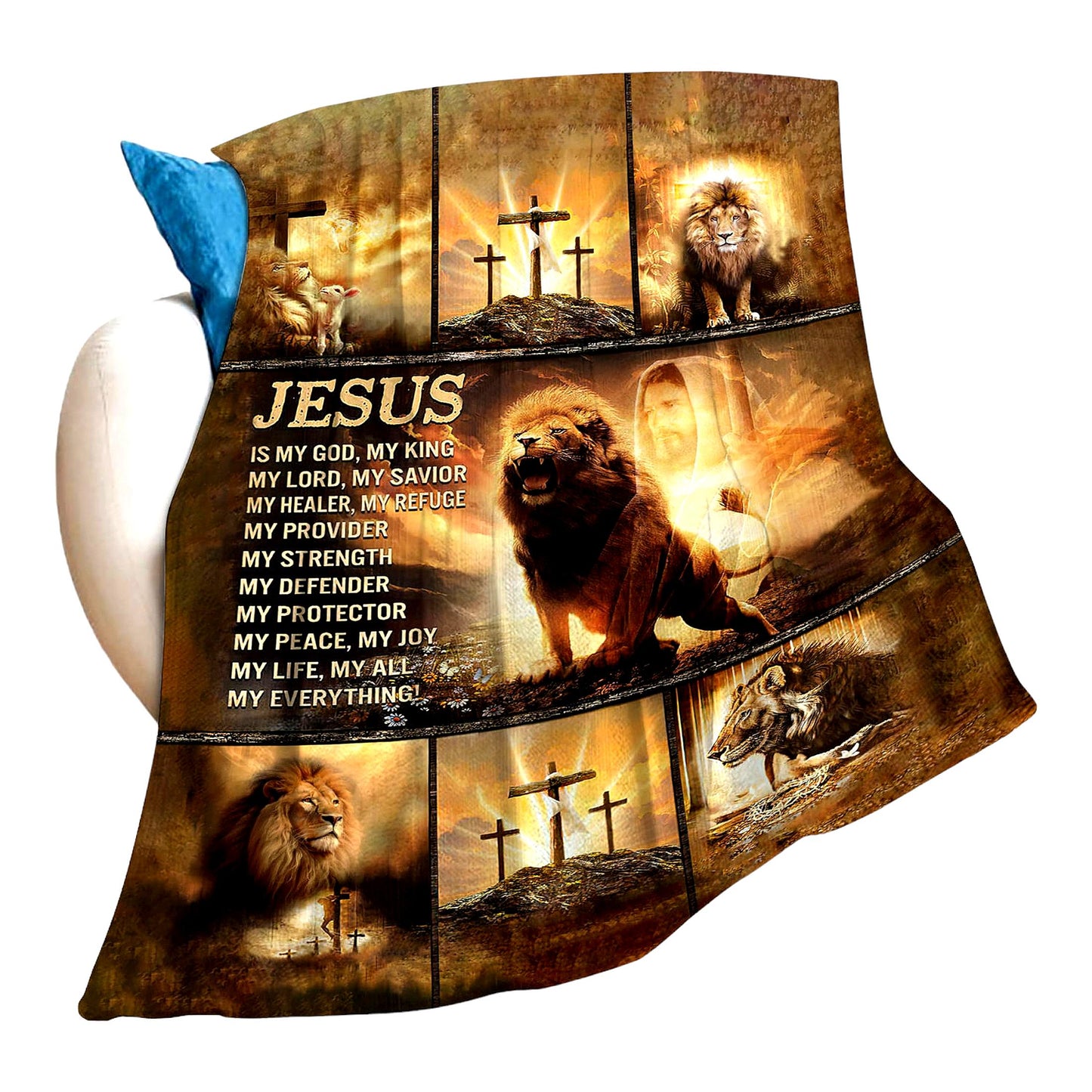 Faithful Comfort: Christian Fleece Throw Blanket - Soft, Cozy, and Warm Religious Decor for Men and Women