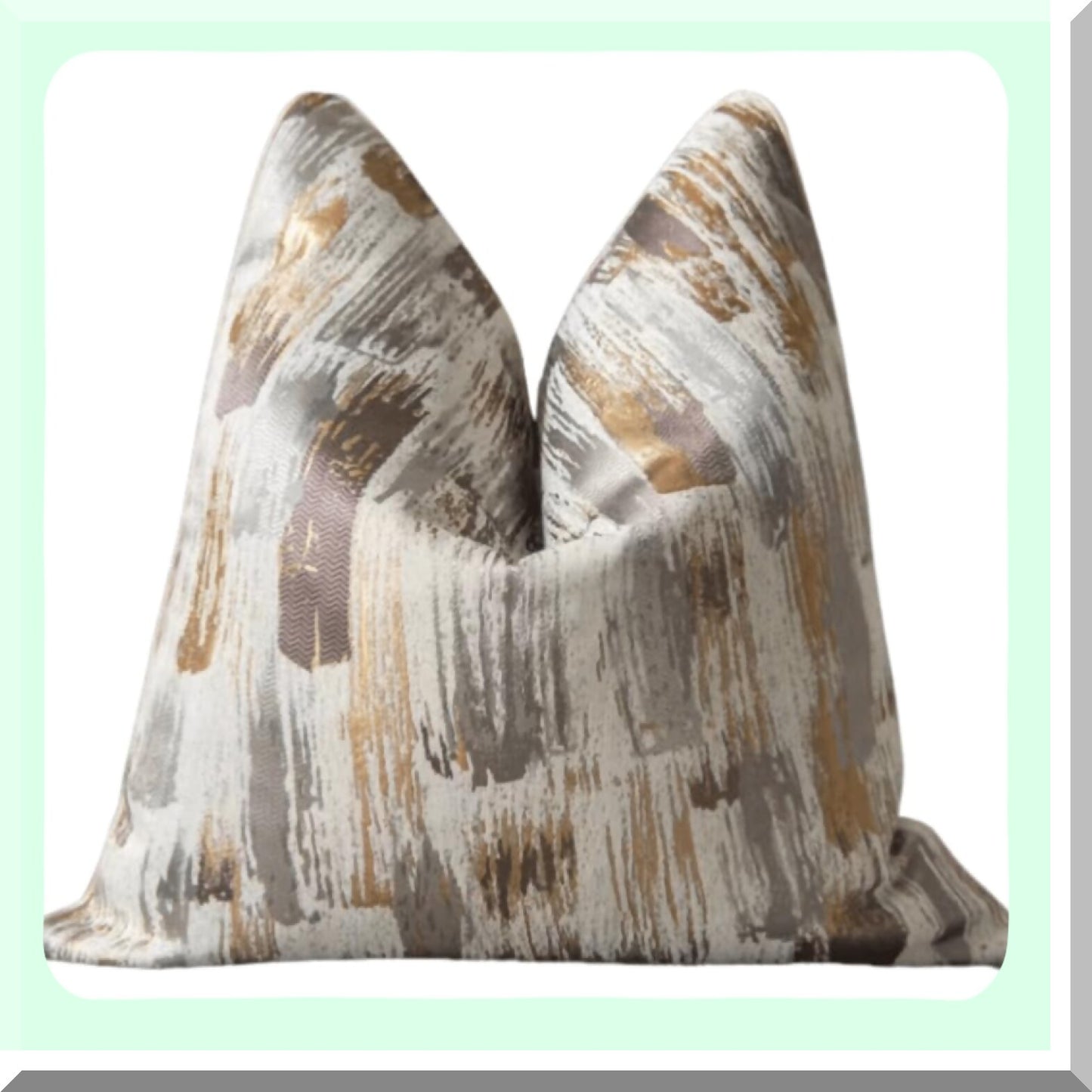 Abstract Colors Cushion Pillow Cover - Luxe Brown/Gold Collection - 18x18 Premium Design - Decorative Throw Pillow Case - Home Decor Accent