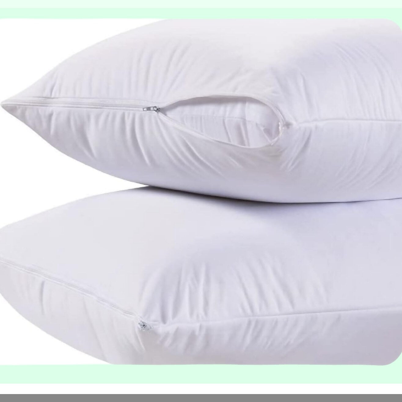 Luxury Zippered Pillowcase Set - Hotel Collection 200 Thread Count Soft Pillow Protectors - Quiet Zippered Pillow Covers - Set of 2 - Size