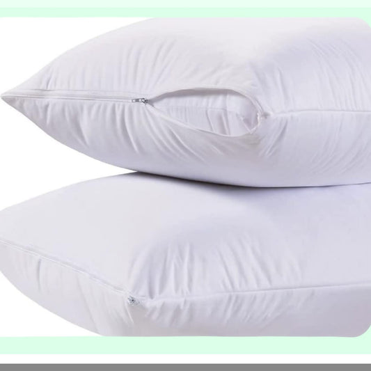 Luxury Zippered Pillowcase Set - Hotel Collection 200 Thread Count Soft Pillow Protectors - Quiet Zippered Pillow Covers - Set of 2 - Size