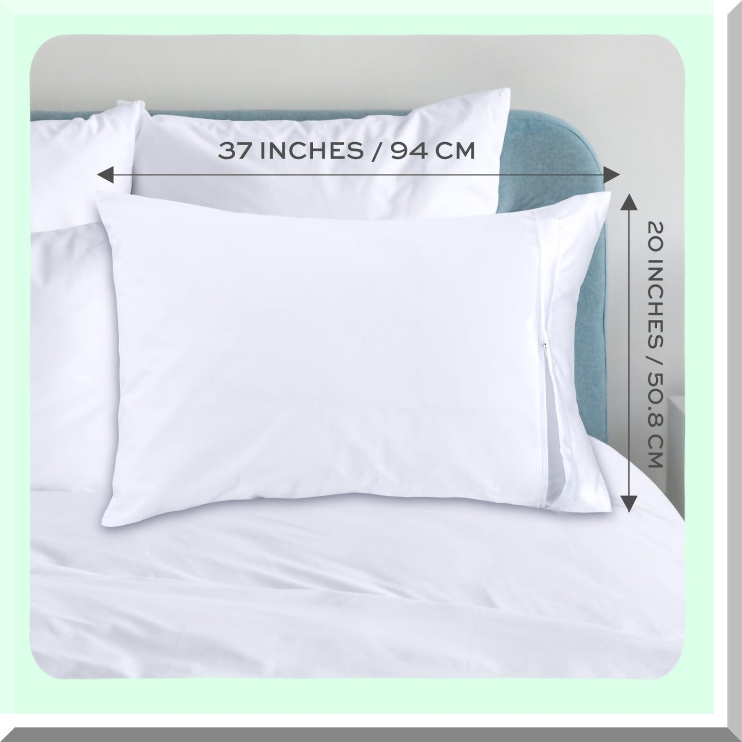 Luxury Zippered Pillowcase Set - Hotel Collection 200 Thread Count Soft Pillow Protectors - Quiet Zippered Pillow Covers - Set of 2 - Size