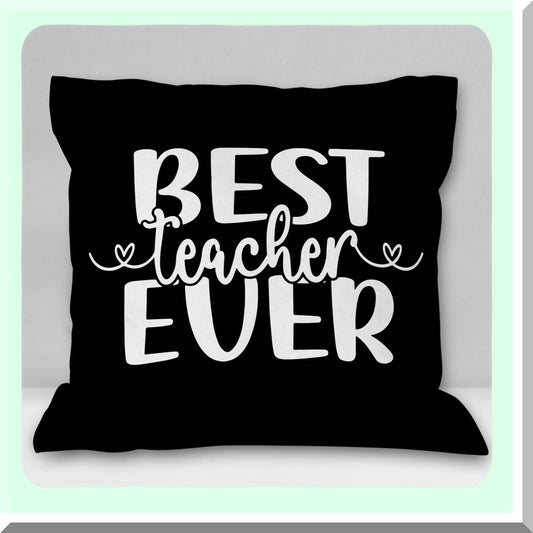 Teacher Appreciation Farmhouse Throw Pillow Cover - Graduation Gifts Decor for Home Office Sofa - Best Teacher Ever Decorative Pillowcase - 18 x 18 Inch Soft Living Room Decoration