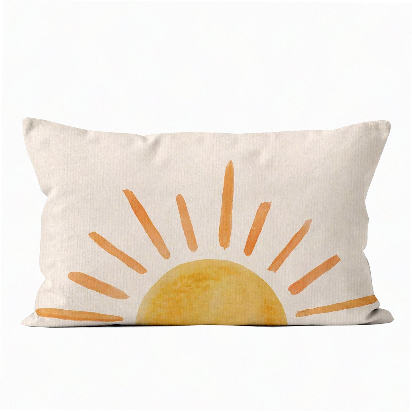Sunshine Boho Lumbar Pillow Cover - Decorative Sun Throw Pillowcase for Home Decor - 12 x 20 Inch Orange - Clroom Nursery Dorm Theme