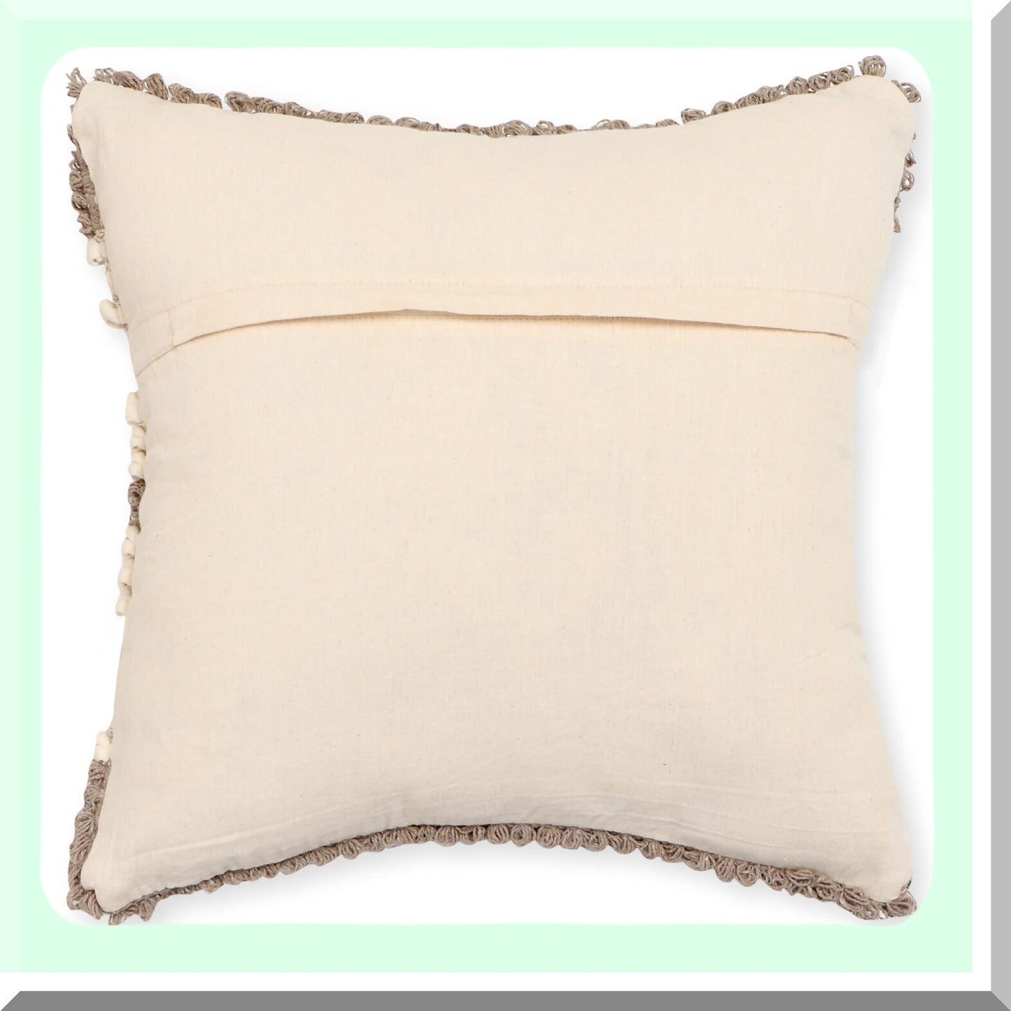 Natural Cotton Boho Tufted Pillow Covers - Set of 2 Farmhouse Decorative Cushion Cases for Couch, Sofa, Bed, Chair, Dining, Patio - Woven Textured 18x18 Outdoor Throw Pillows