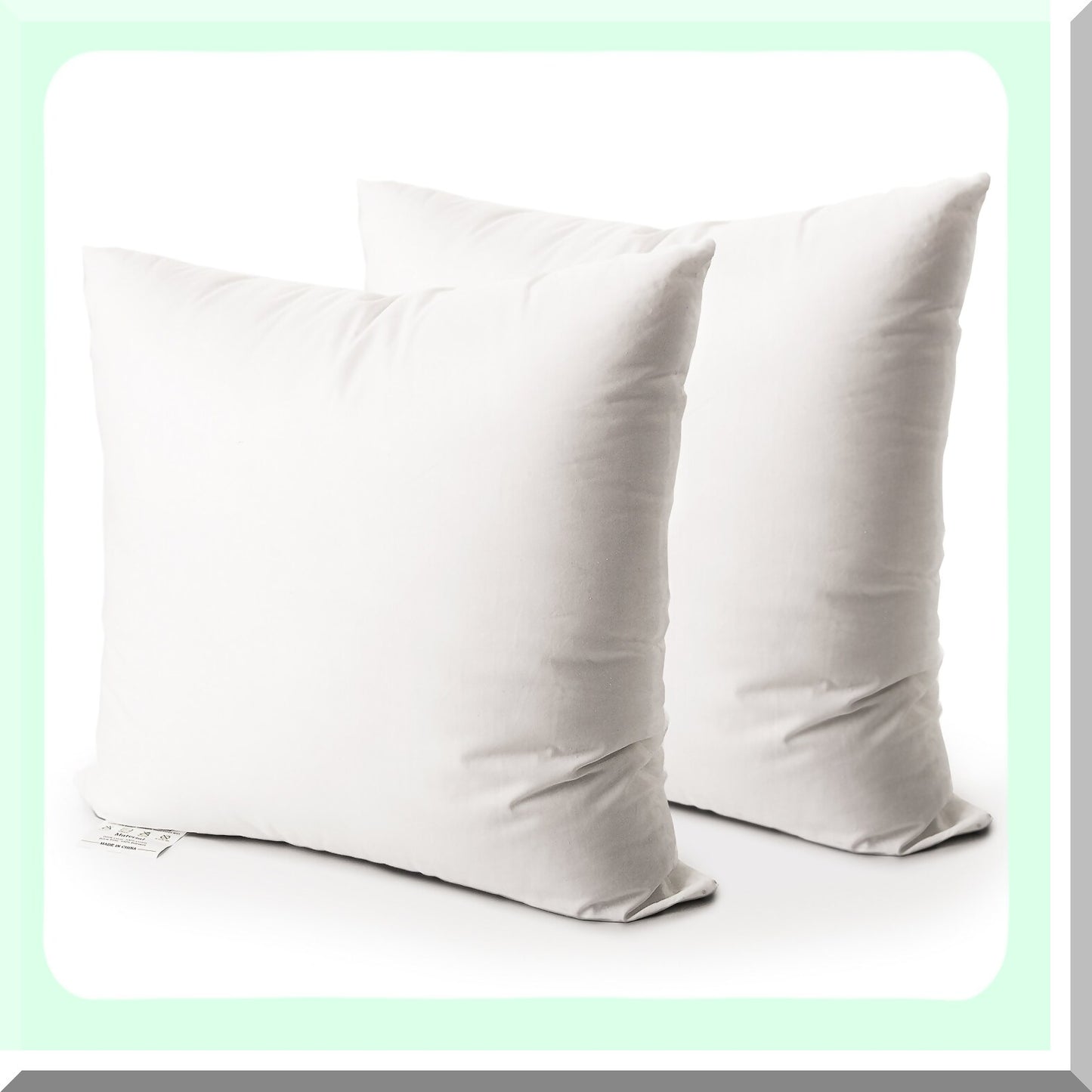 Alternative Comfort Set of 2 Square Pillow Inserts - White 18x18 - Decorative Cushion Stuffers - Down Polyester Sham Fillers - Fluffy Square Form