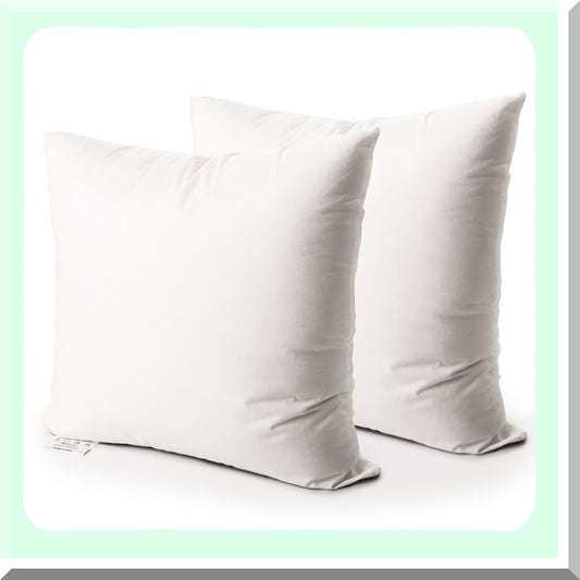 Alternative Comfort Set of 2 Square Pillow Inserts - White 18x18 - Decorative Cushion Stuffers - Down Polyester Sham Fillers - Fluffy Square Form