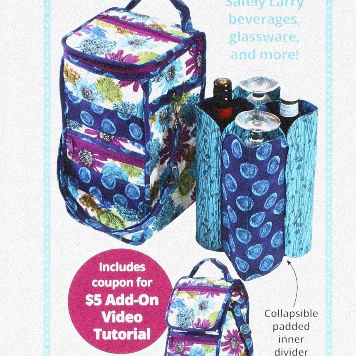 Beverage and Snack Carrier with Padded Divider