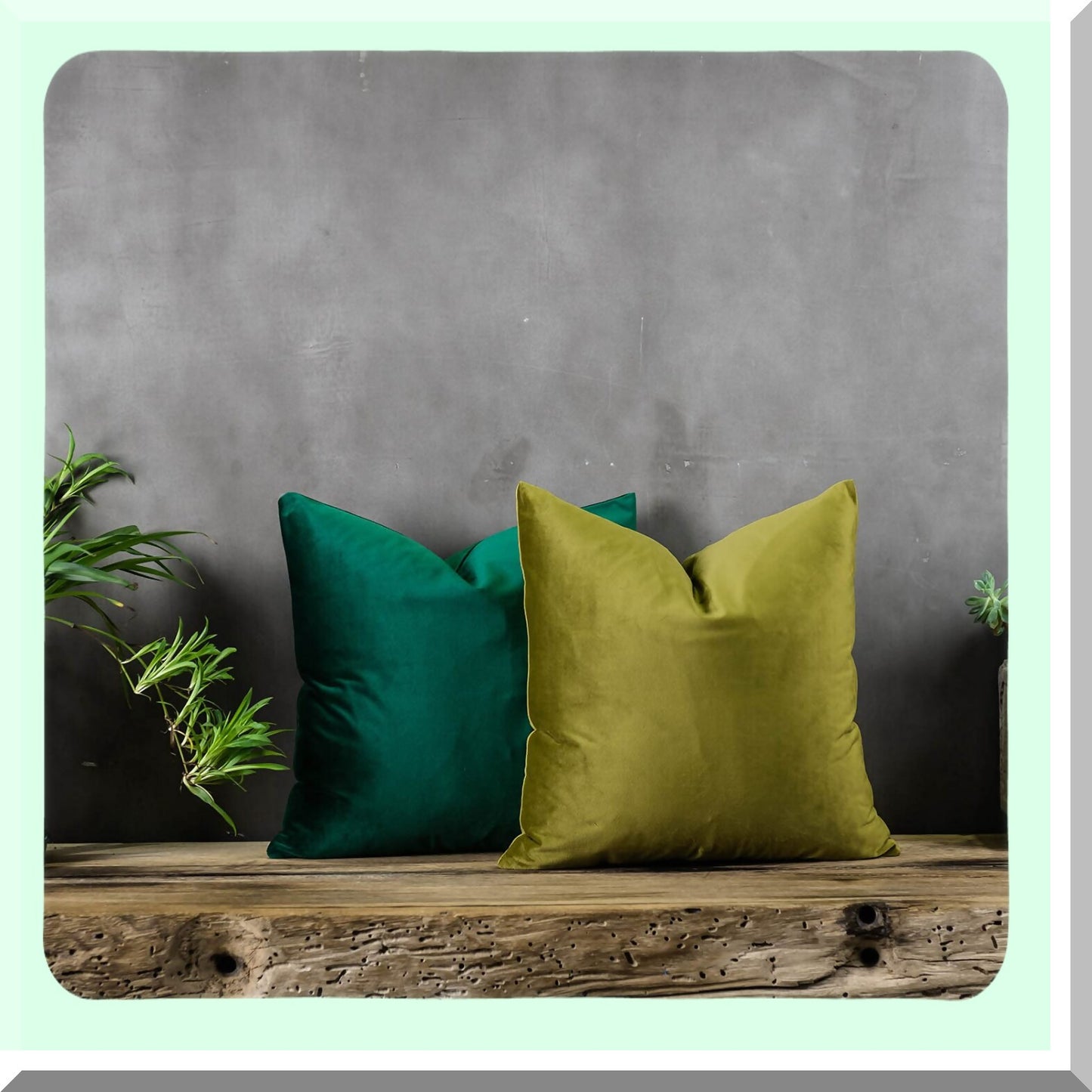 Luxury Velvet Dark Green Throw Pillow Covers - Set of 2, 18x18 inch, Soft Rectangle Cushion Cases for Sofa, Bed, Living Room - Zipper Closure