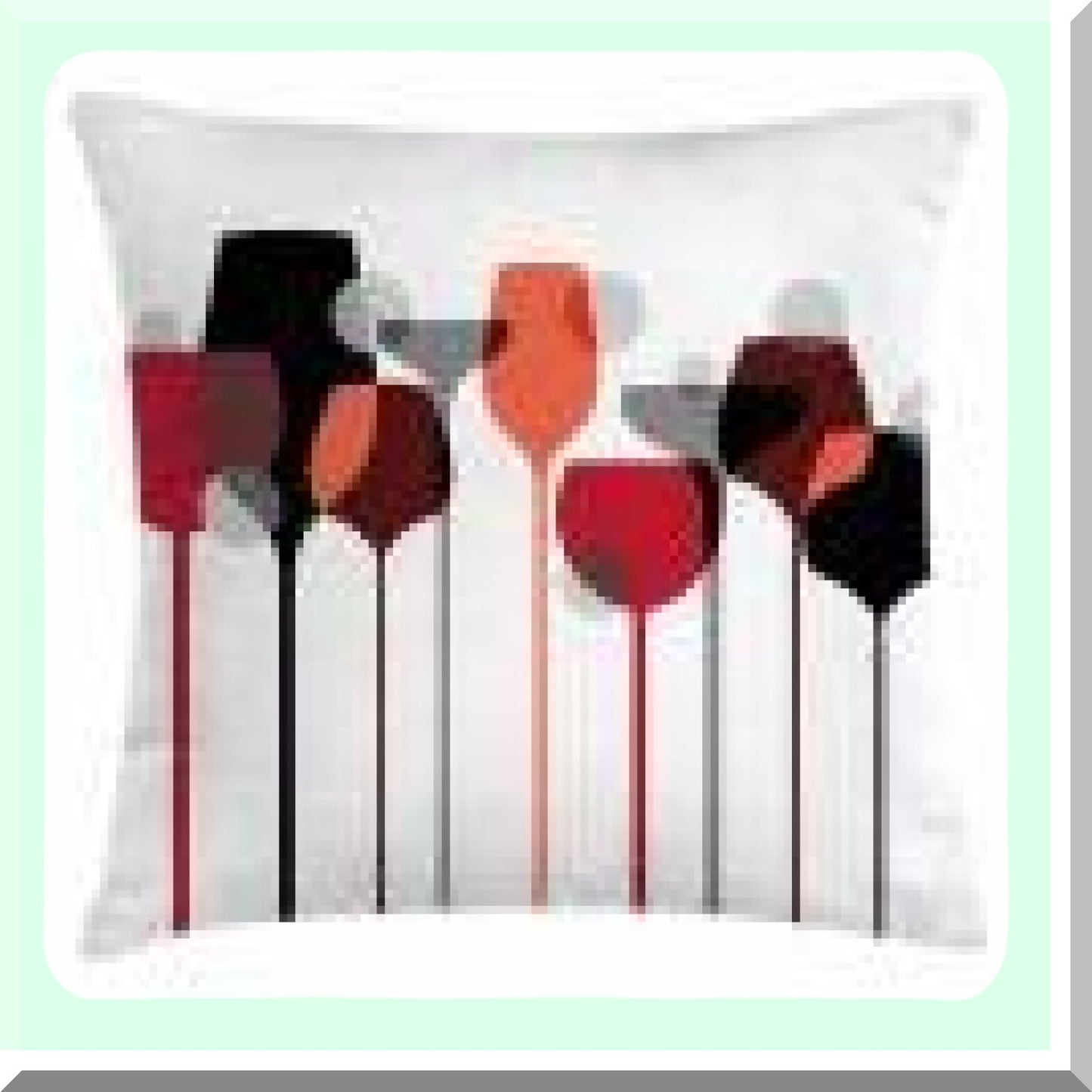 Abstract Wine Glasses Silhouettes Decorative Pillow Cover - Modern Alcohol Drink Design - Square Accent Case - 16" X 16" - Black Grey Dots