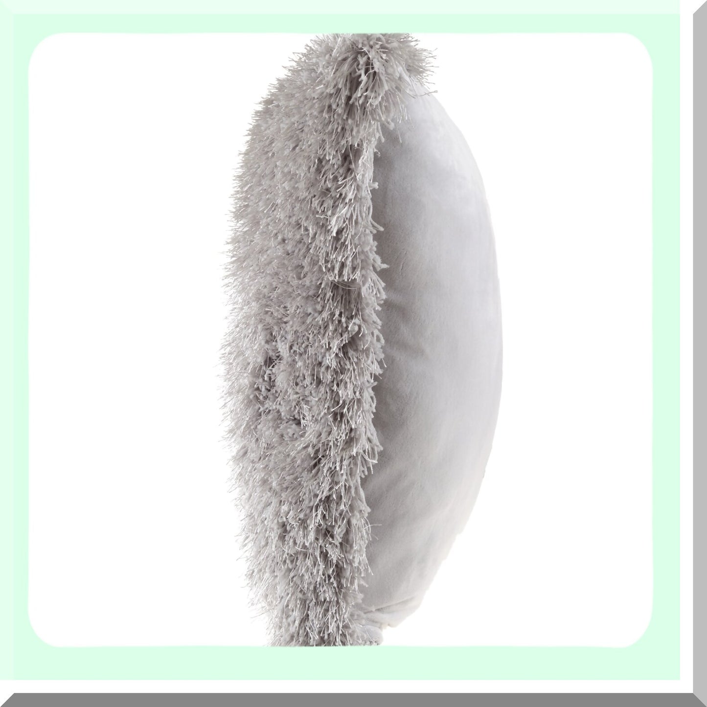 Luxury Plush Shag Square Pillow - Glam Decor Cushion for Bedroom, Living Room, or Dorm - Oversized Grey Throw Pillow