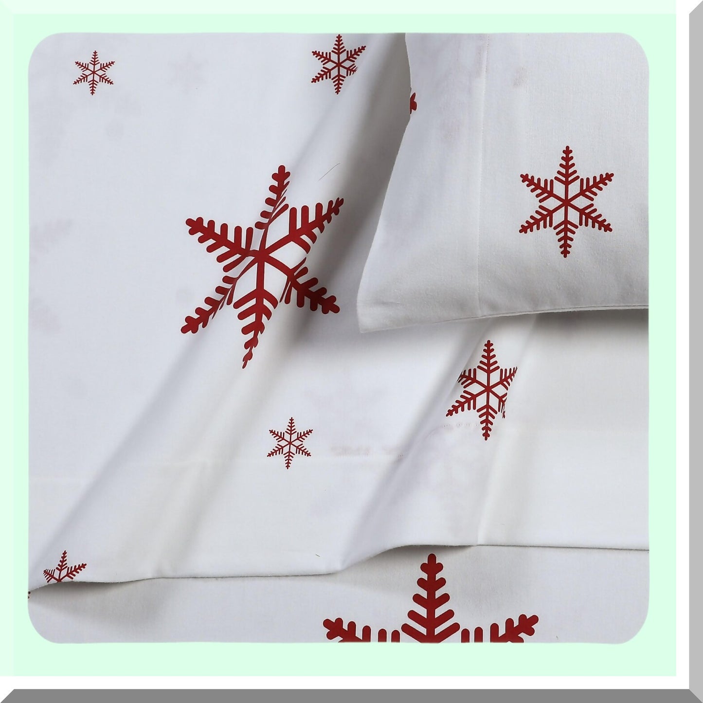 Snowflake Dream Pillowcase Set - Ultra-Soft Flannel Bedding with Envelope Closure, Cozy 170-GSM Flannel, Two Pillowcases - Bianca Snowflakes
