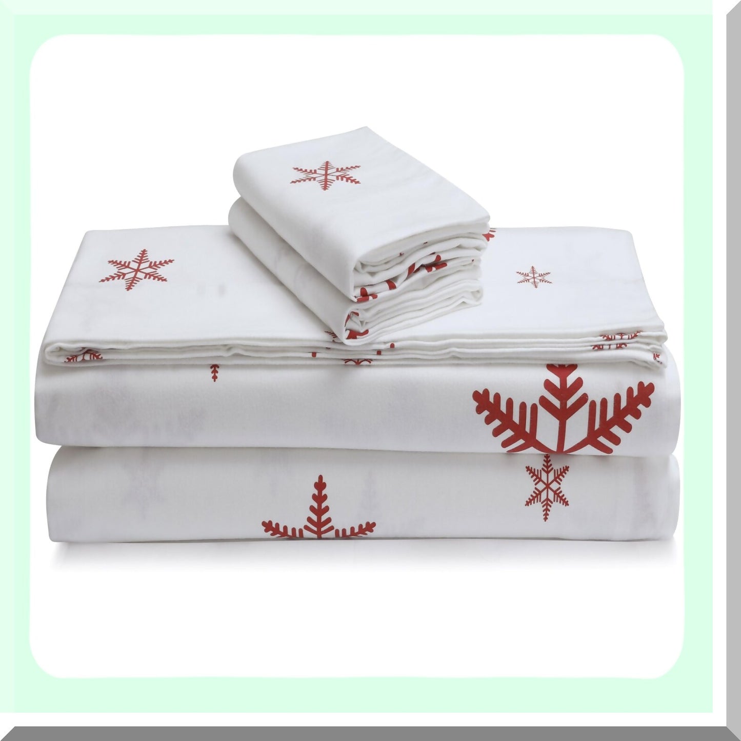 Snowflake Dream Pillowcase Set - Ultra-Soft Flannel Bedding with Envelope Closure, Cozy 170-GSM Flannel, Two Pillowcases - Bianca Snowflakes