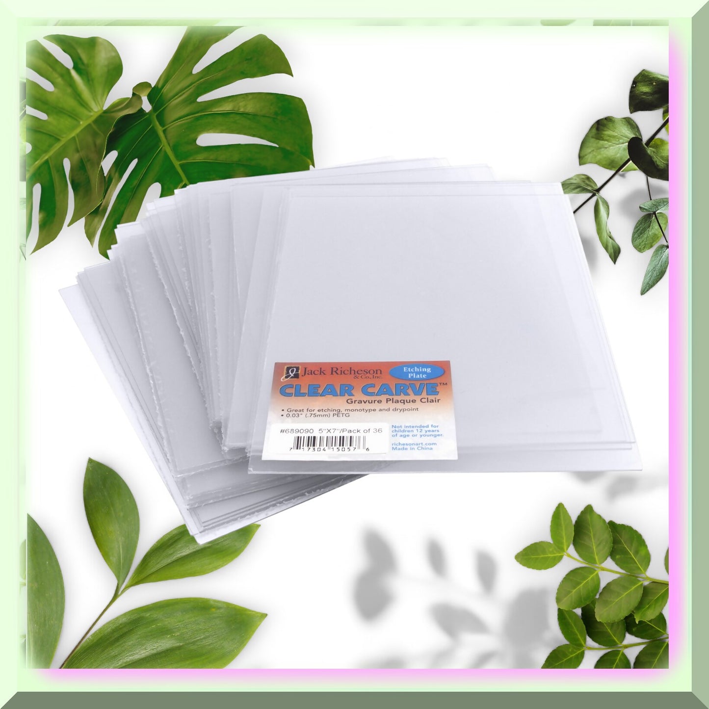 36-Piece Clear Etching Plate Set 5" x 7"
