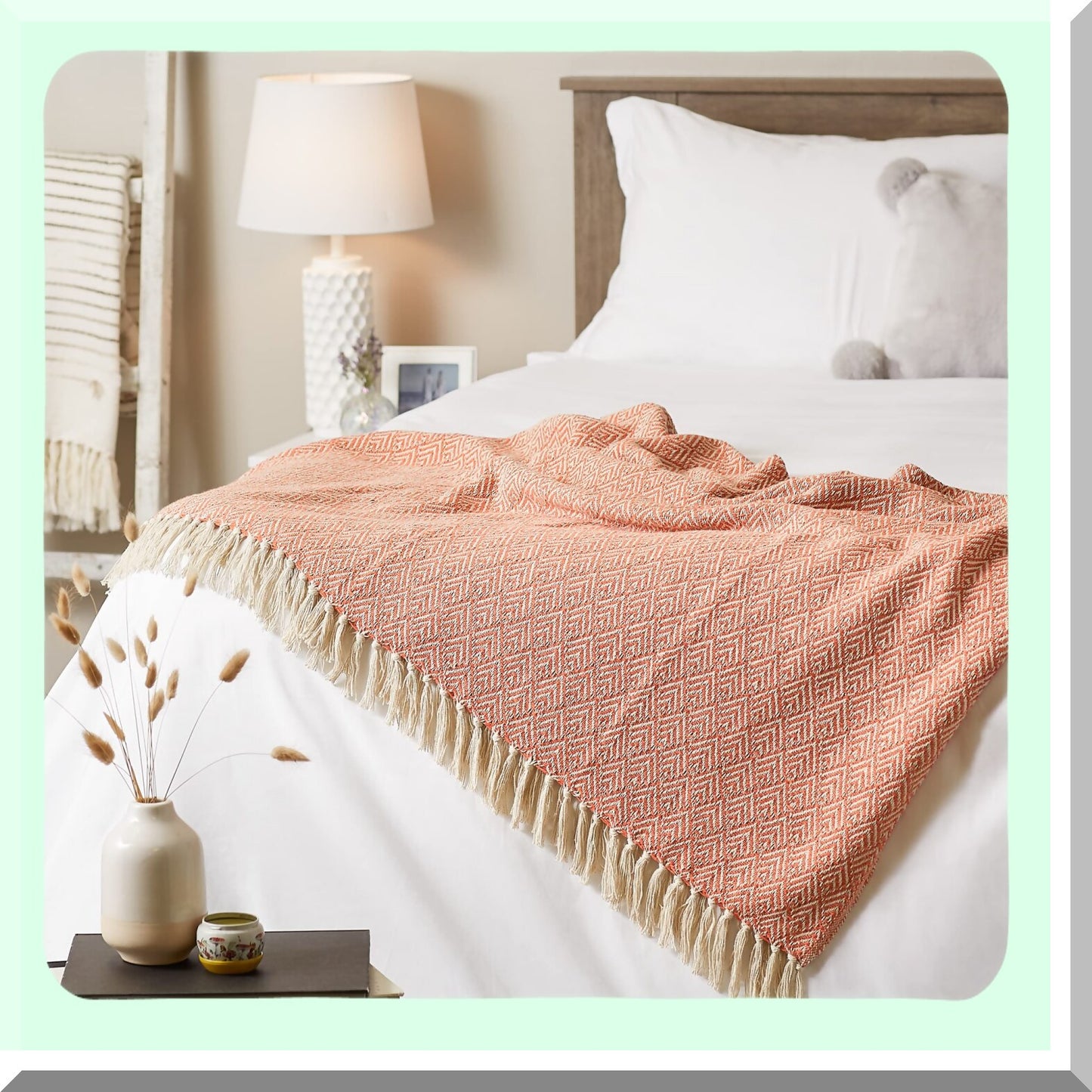 Spice Cotton Woven Diamond Throw - 50x60 Cozy Collection