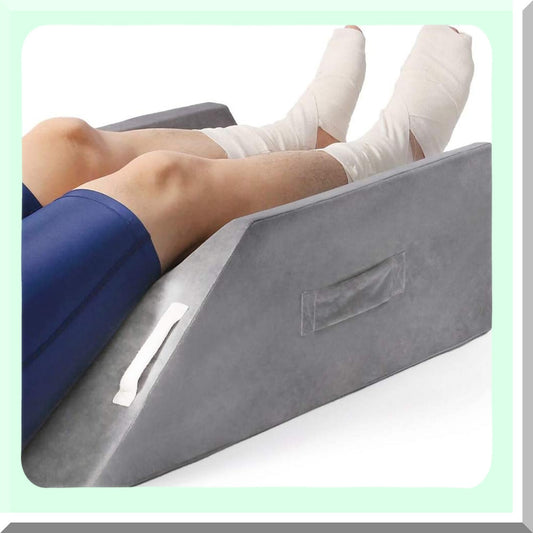 ElevateEase Memory Foam Leg Wedge Pillow - Post-Surgery Leg, Knee, Ankle Elevation Pillow for Sleeping, Foot Rest, Reduce Swelling - Double Supportive Wedge