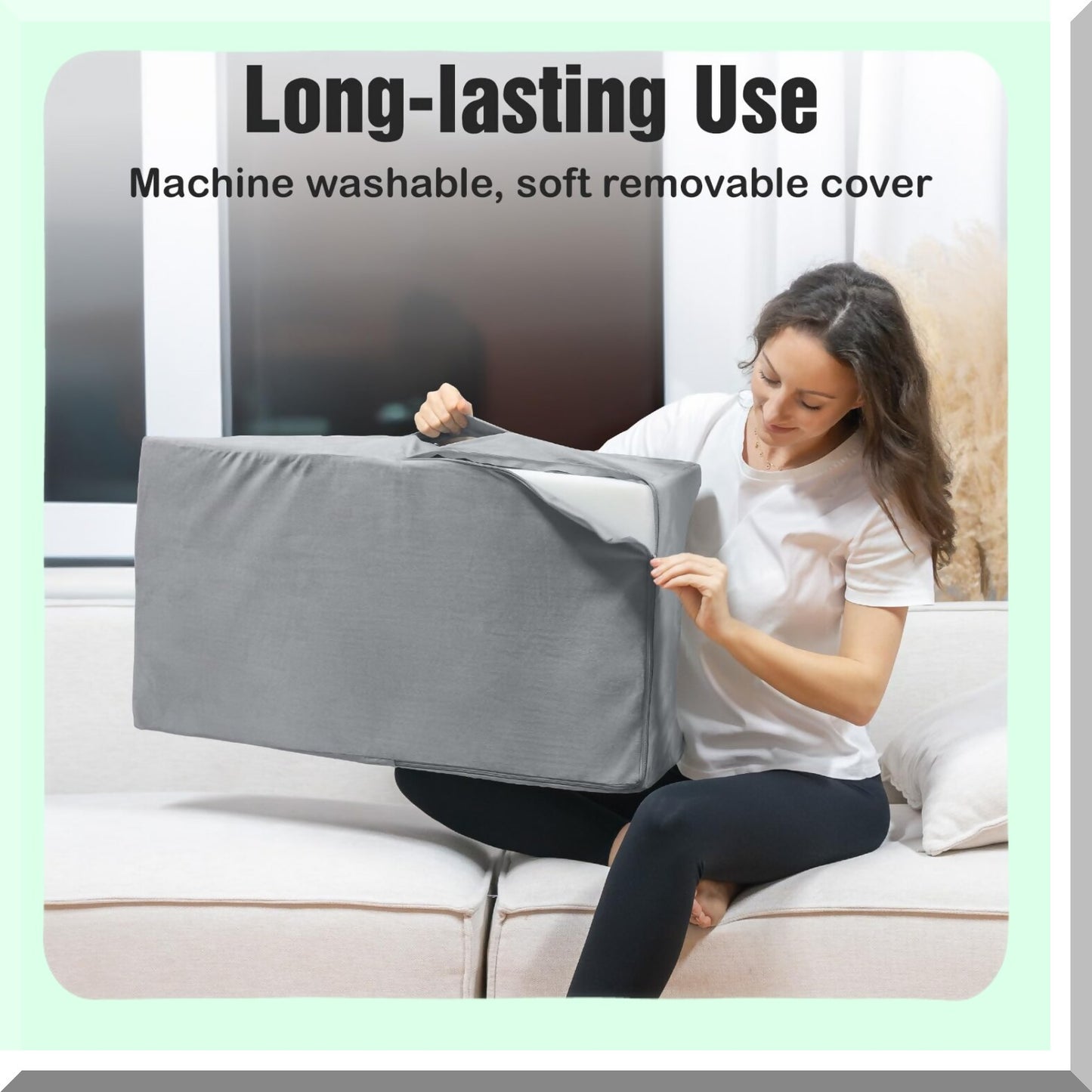 ElevateEase Memory Foam Leg Wedge Pillow - Post-Surgery Leg, Knee, Ankle Elevation Pillow for Sleeping, Foot Rest, Reduce Swelling - Double Supportive Wedge