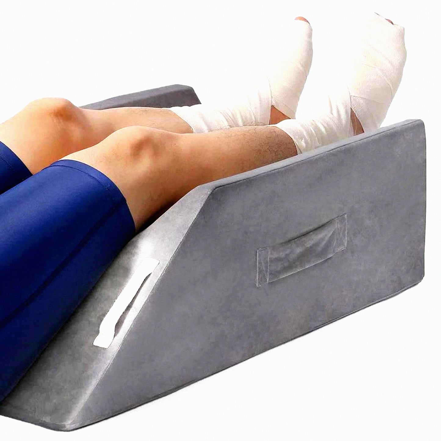 ElevateEase Memory Foam Leg Wedge Pillow - Post-Surgery Leg, Knee, Ankle Elevation Pillow for Sleeping, Foot Rest, Reduce Swelling - Double Supportive Wedge