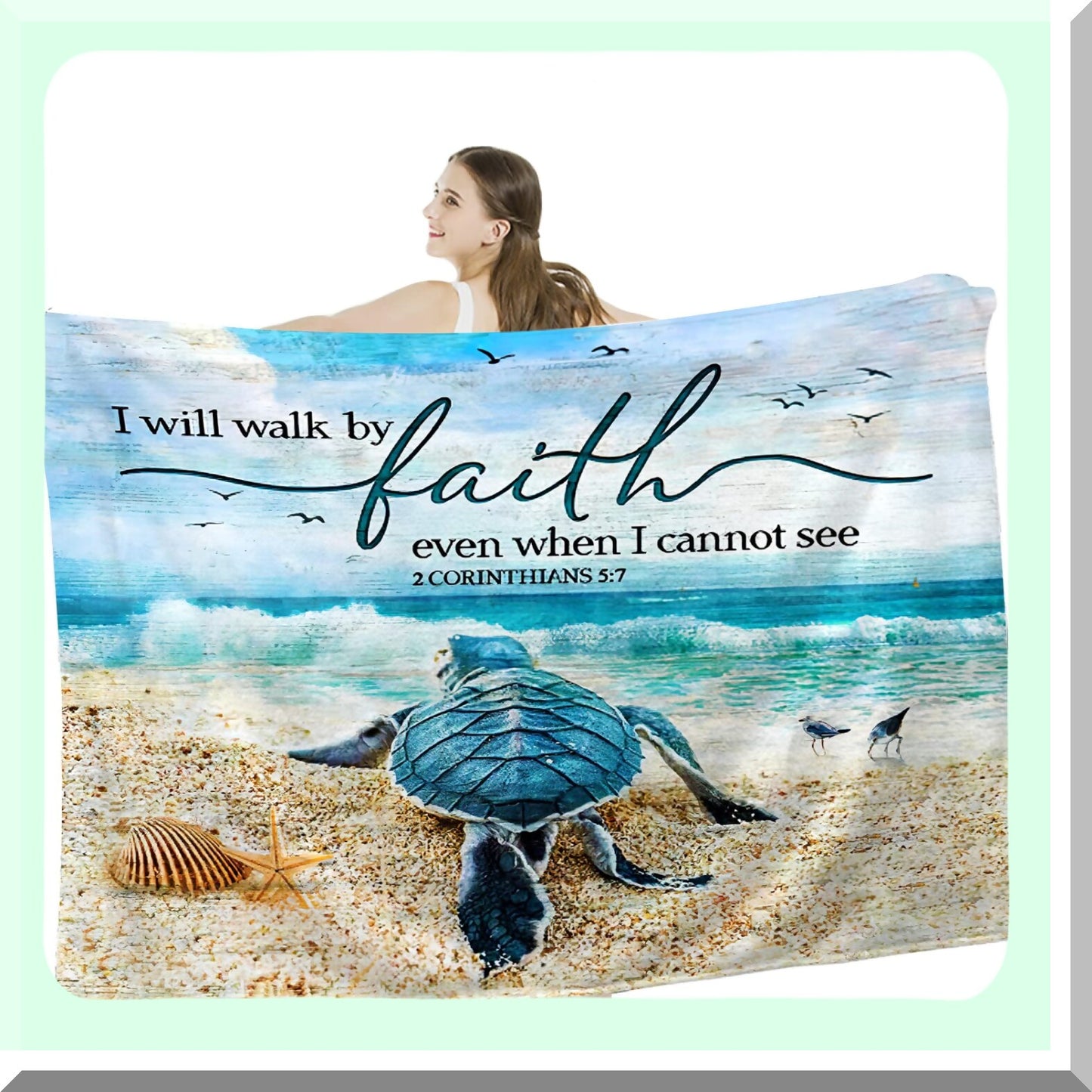 OceanDreams Sea Turtle Plush Blanket - Ultra Soft, Cozy Fleece for Kids & Adults, Perfect for Sofa, Couch, Bed - Ideal Birthday Gift, 40"x50""