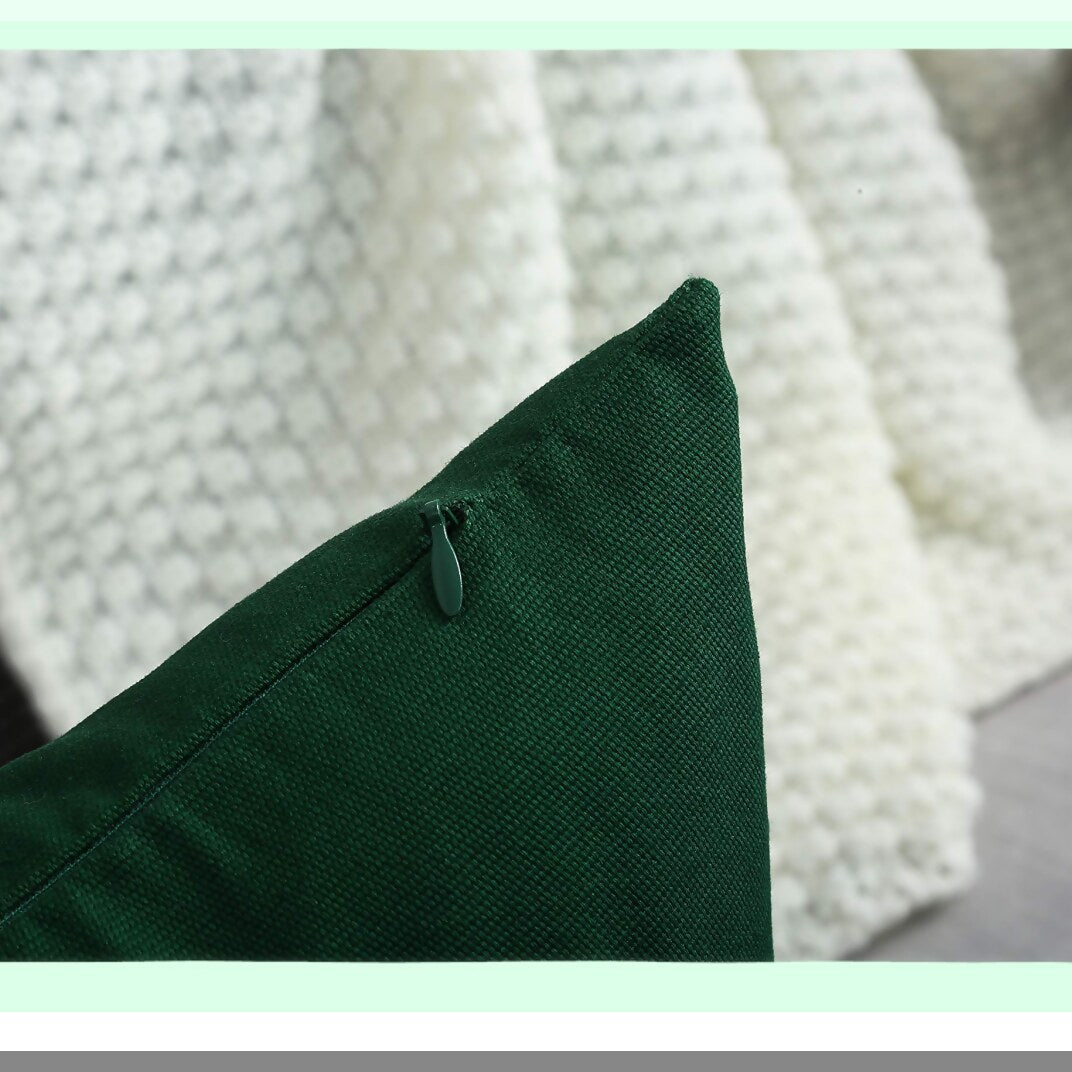 Deep Green Cotton Canvas Pillow Covers - Set of 2, 20x20 Decorative Cushion Covers in 45 Colors - Solid 100% Cotton, Throw Pillow Case Pack for Home Décor