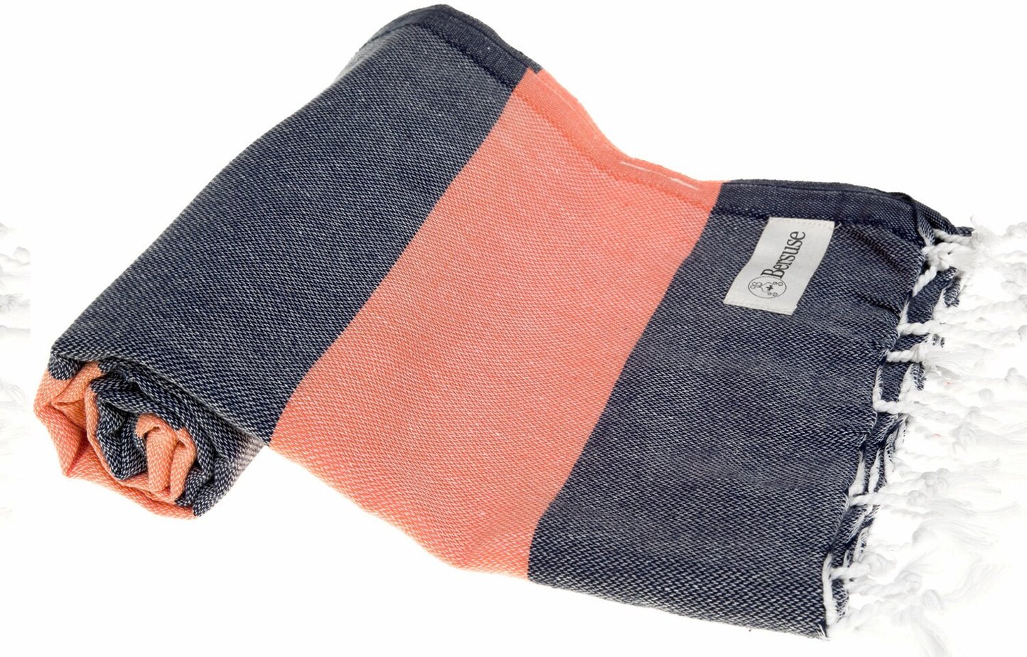 100% Cotton Turkish Towel 37x70 Dark Blue/Orange