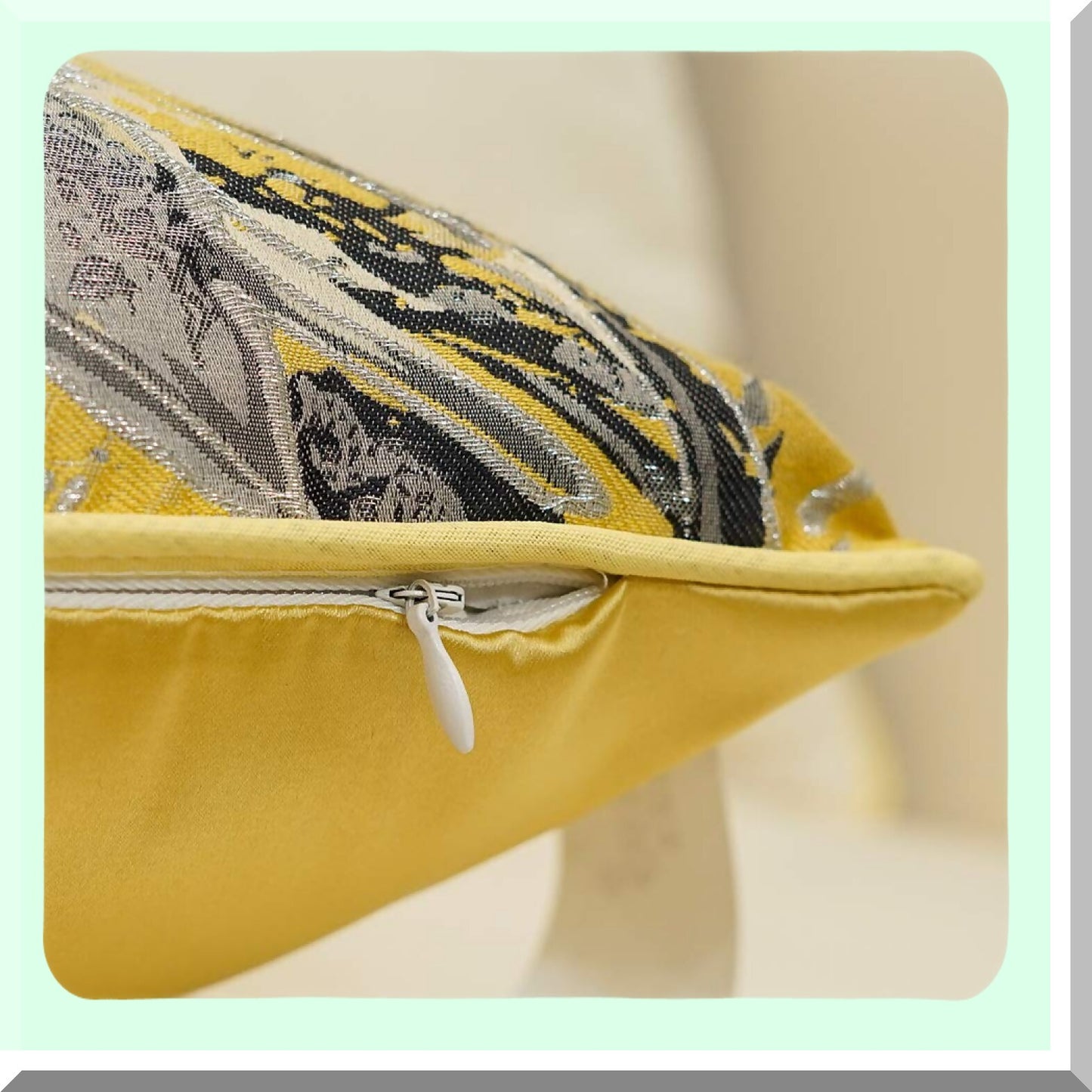 Modern Jacquard Striped Patchwork Cushion Covers - Yellow White Black Gray Throw Pillow Case Shell for Couch Sofa Home Decoration - 18 X 18 Inches