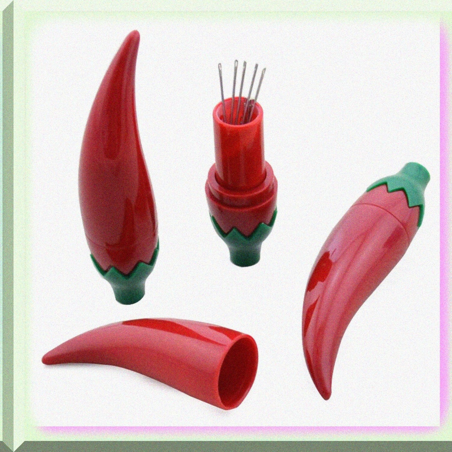 3PCS Chili Shaped Needle Storage Containers
