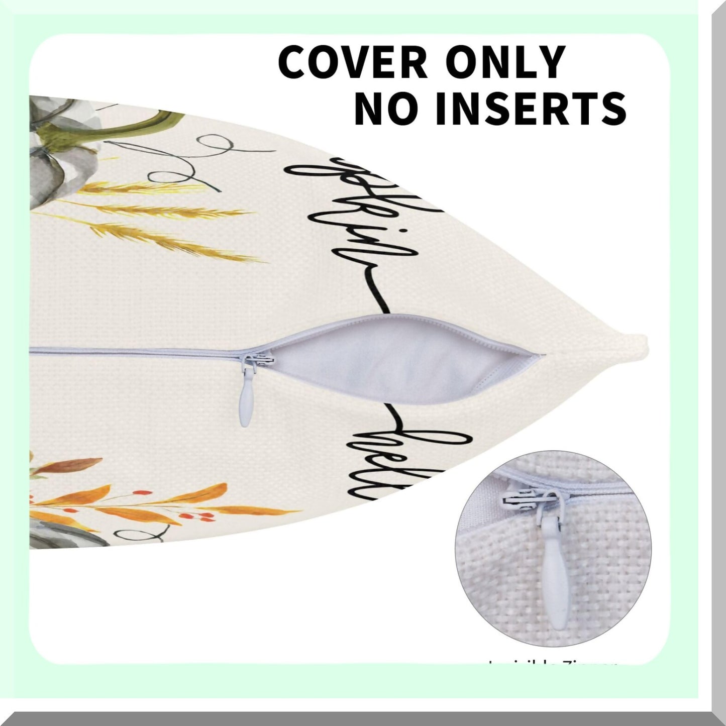 Autumn Harvest Buffalo Plaid Pillow Covers - Set of 2 18x18 Pumpkin Linen Farmhouse Decor Cushion Case for Home Sofa & Bedroom