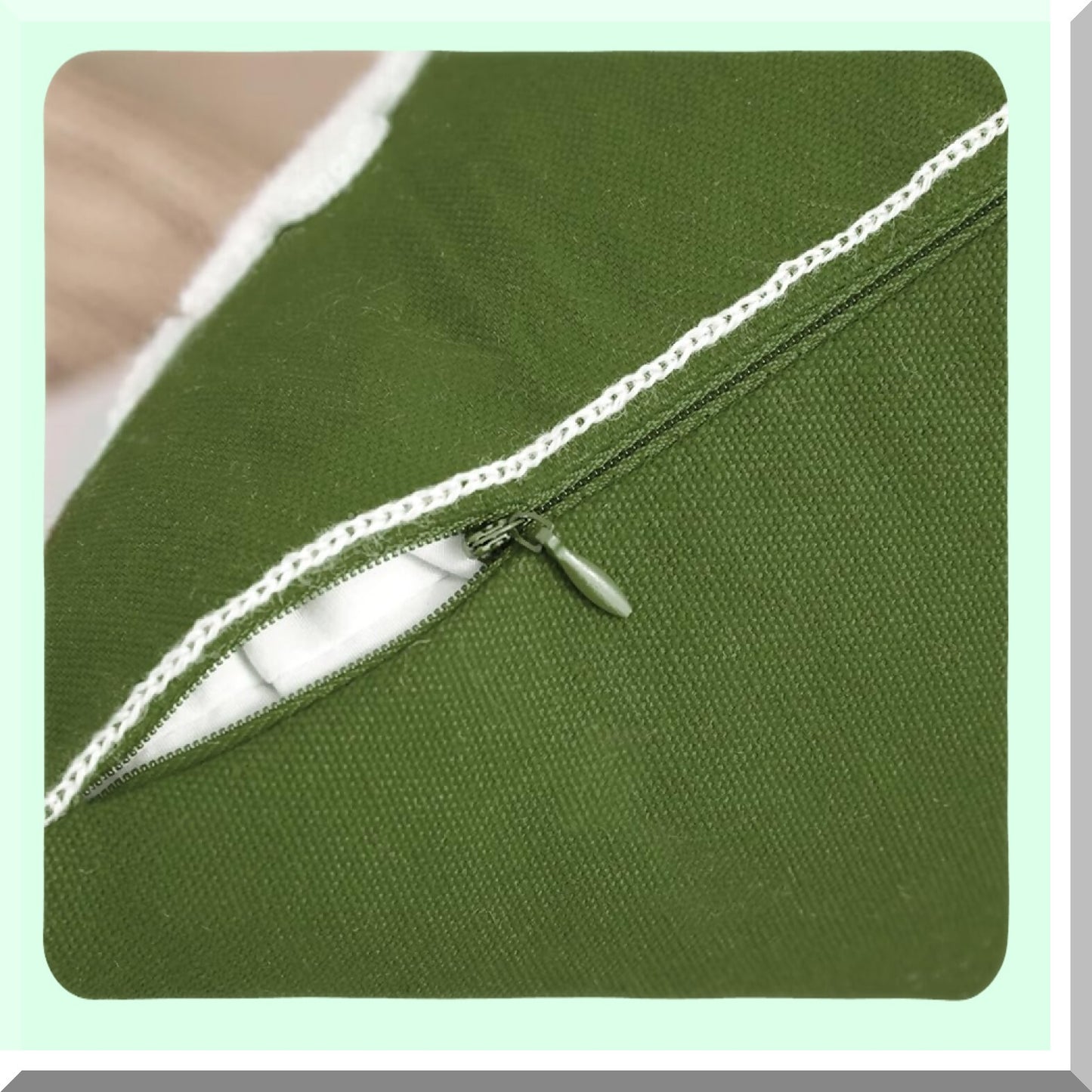 Snowflake Embroidered Pillow Covers Set - Holiday Decor Cushion Cases for Couch Sofa Bedroom Car - Army Green, 16x16in - Pack of 2