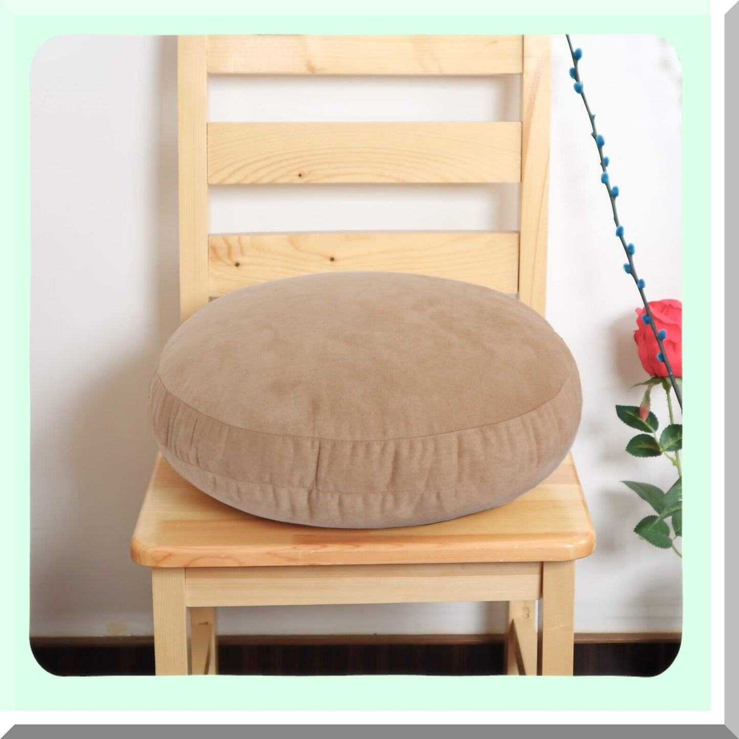 UltraFluff Round Pillow - Super Soft Down-Like Polyester Filling Decorative Circle Cushion for Couch Bed Sofa Office Car - 16x16 Inches Khaki - 1 Piece