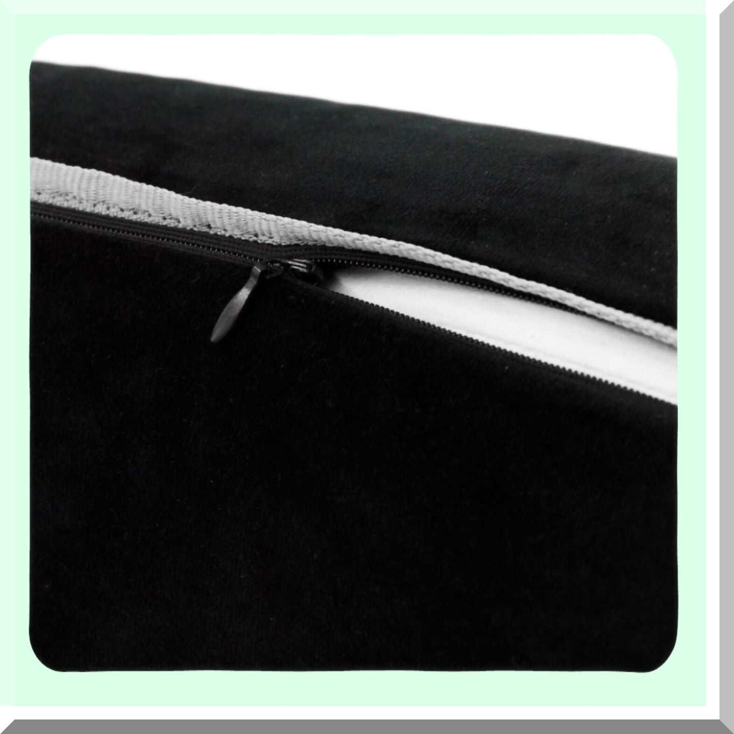 Elegant Velvet Luxury Cushion Cover - Soft Throw Pillow Case for Sofa, Couch, Chair, Bed - Living Room Decor - 14 x 24 Inches - Black