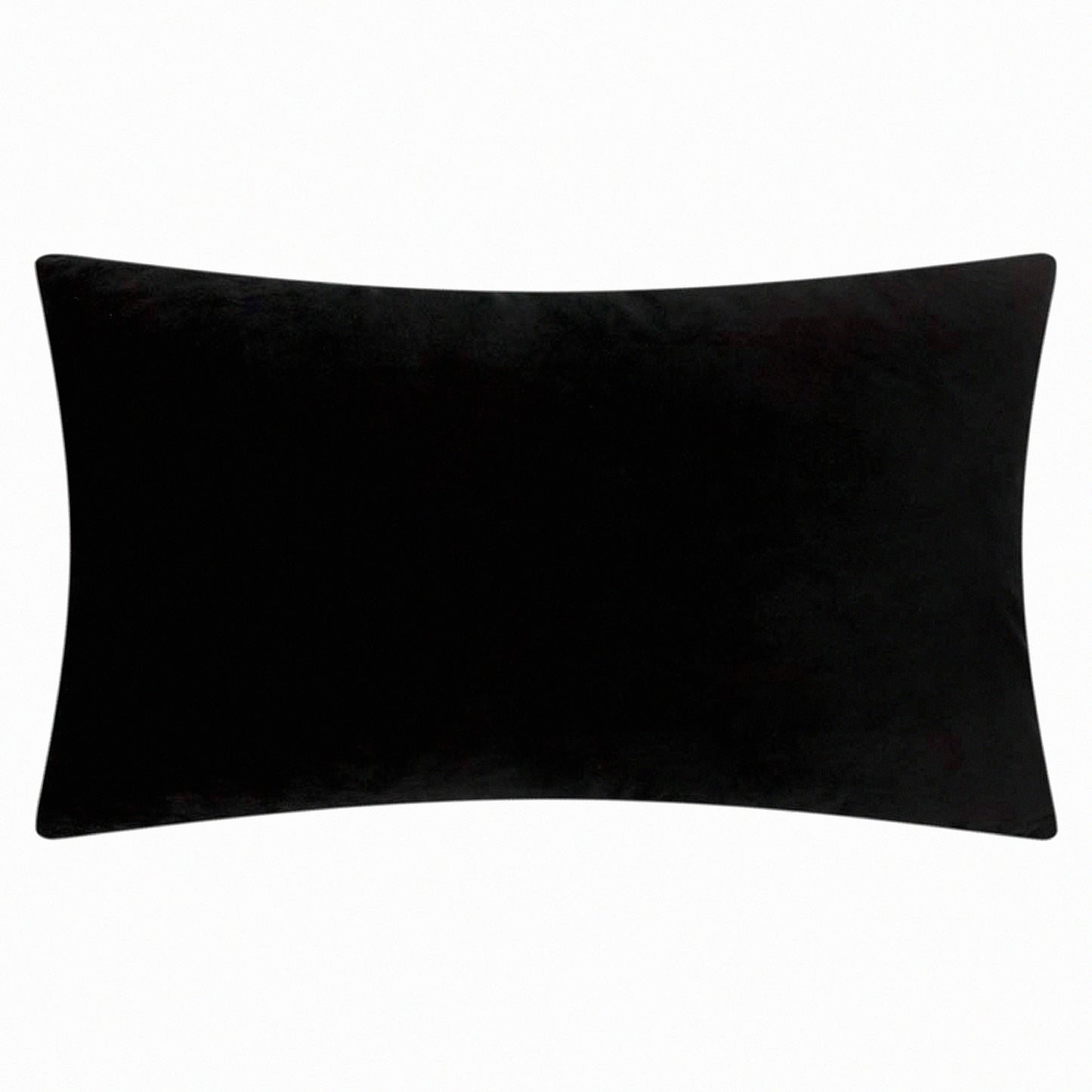 Elegant Velvet Luxury Cushion Cover - Soft Throw Pillow Case for Sofa, Couch, Chair, Bed - Living Room Decor - 14 x 24 Inches - Black