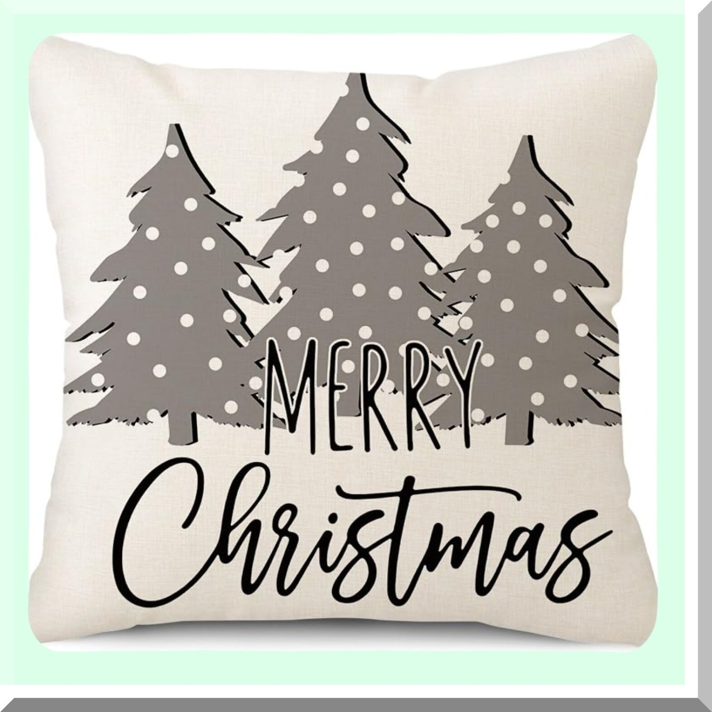Winter Wonderland Pillow Cover Set - 18x18 Snowman Deer Tree Holiday Decor - Throw Cushion Case for Home Couch - Set of 4 Decorations