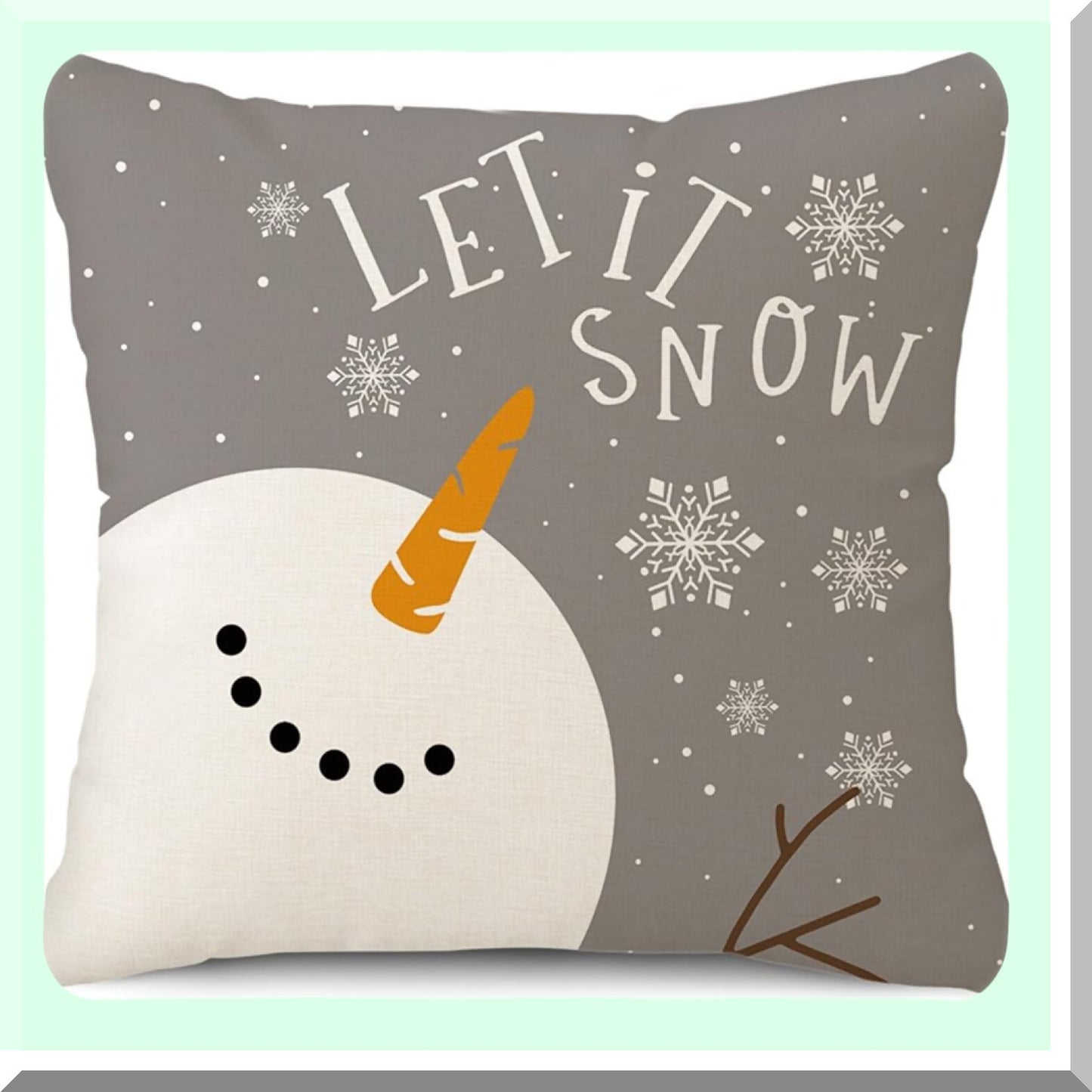 Winter Wonderland Pillow Cover Set - 18x18 Snowman Deer Tree Holiday Decor - Throw Cushion Case for Home Couch - Set of 4 Decorations