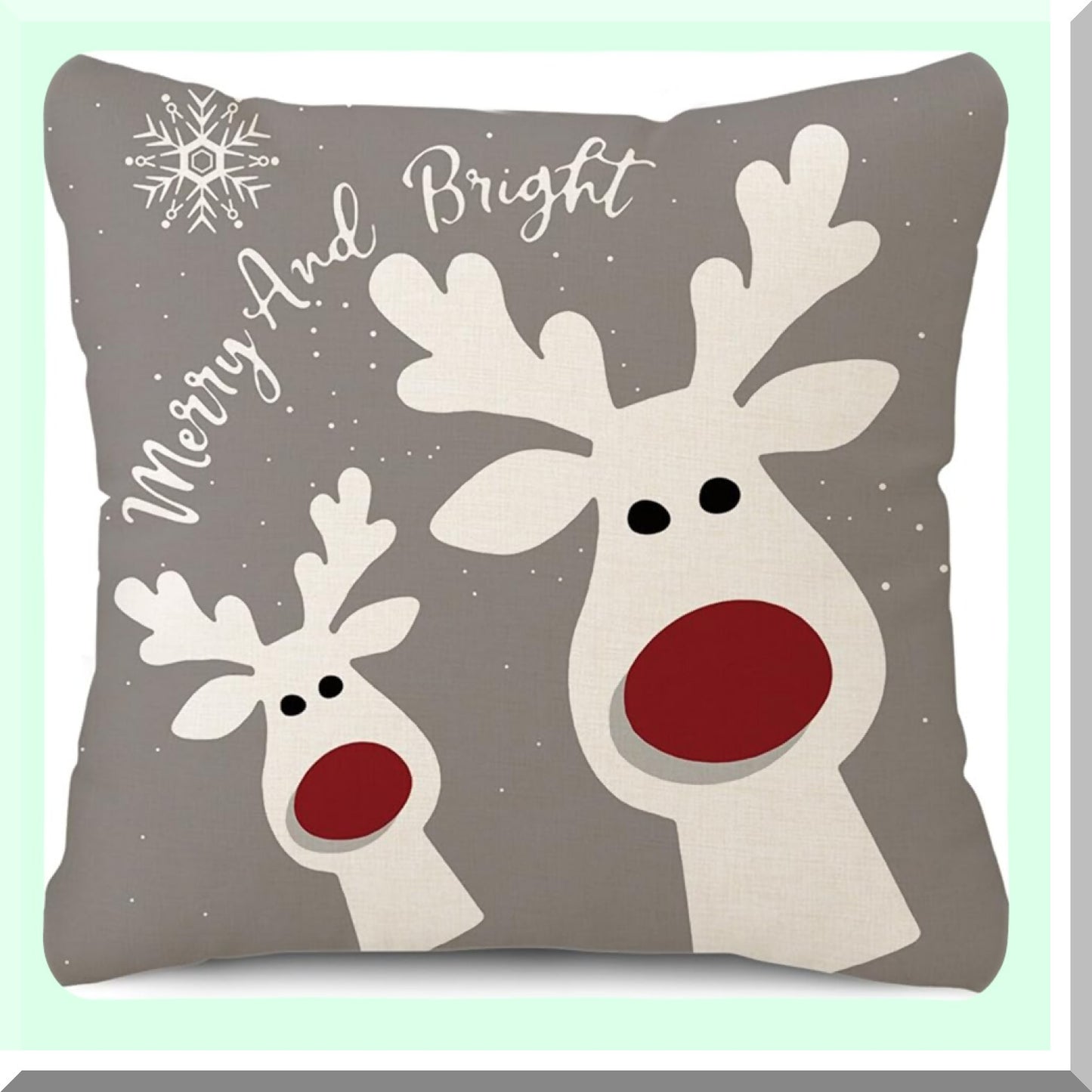 Winter Wonderland Pillow Cover Set - 18x18 Snowman Deer Tree Holiday Decor - Throw Cushion Case for Home Couch - Set of 4 Decorations