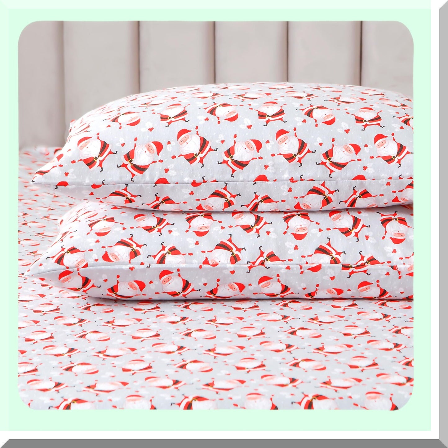 JollyCozy Holiday Flannel Sheet Set - Ultra Soft 100% Cotton, Anti-Pill, Deep Pocket Fitted Sheet - Warm & Premium Quality - 4-Piece