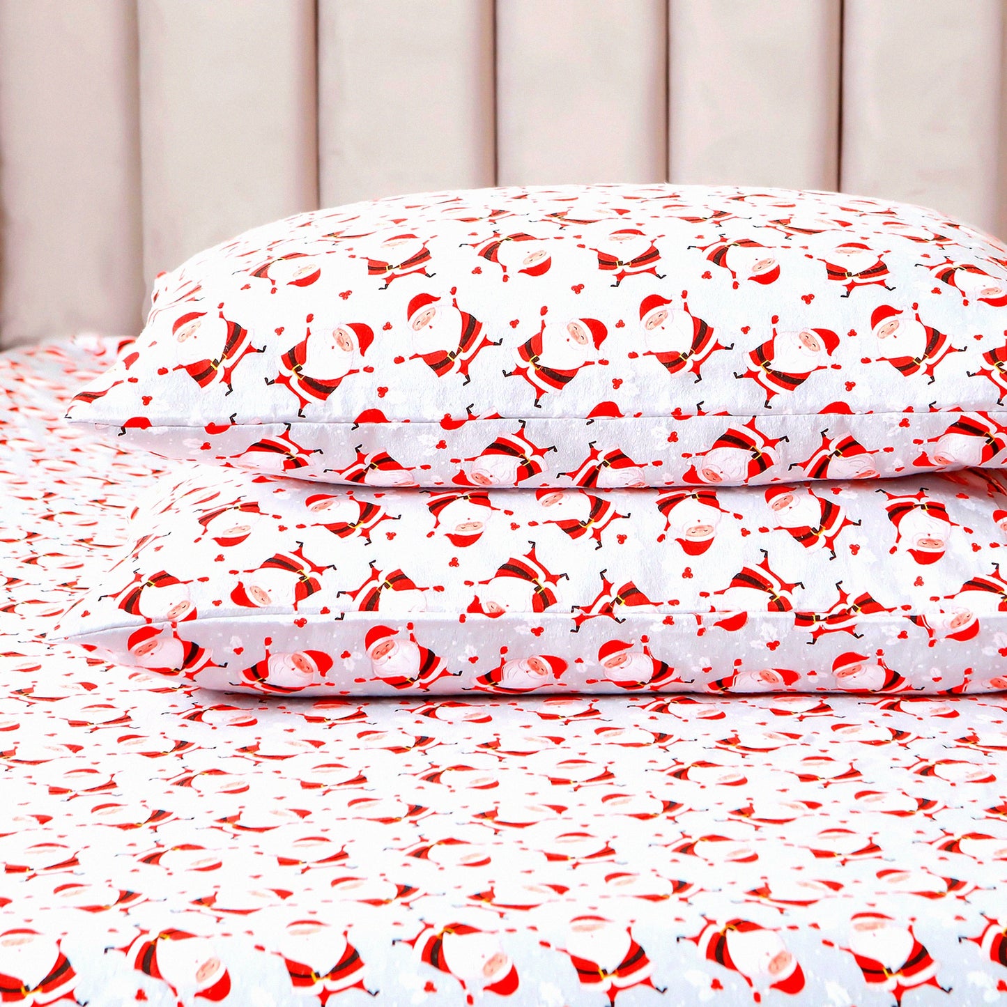 JollyCozy Holiday Flannel Sheet Set - Ultra Soft 100% Cotton, Anti-Pill, Deep Pocket Fitted Sheet - Warm & Premium Quality - 4-Piece