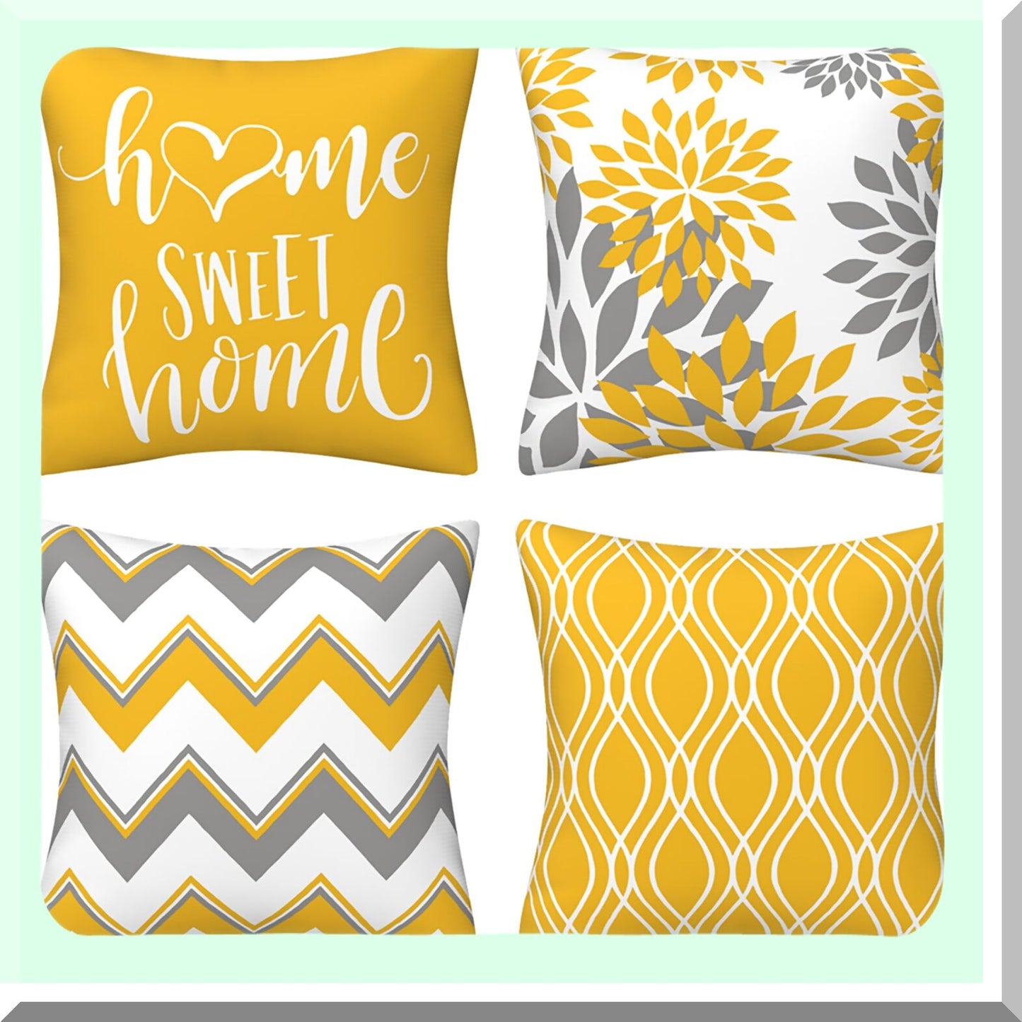 Geometric Sunburst Pillow Covers - Set of 4 18x18 Modern Decorative Outdoor Sofa Throw Cushion Cases for Living Room, Bedroom, Patio Furniture & Home Decor