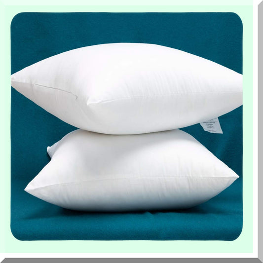 Plush Comfort 18x18 Pillow Inserts - Set of 2 | Cotton Fabric Down Alternative Decorative Throw Pillows | Fluffy Cushion Inserts for Sofa & Bed