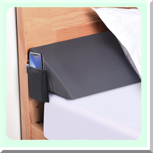 GapGuard Bed Wedge Pillow - Headboard/Bed Gap Filler - Close The Gap - Mattress Headboard Spacer - Arched Gray - Size 10"x6"x76"