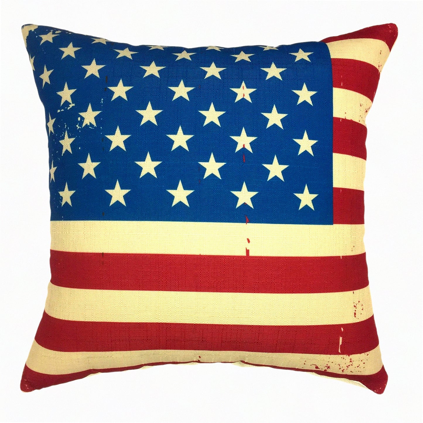Patriotic Freedom Cotton Linen Square Pillow Cover 18x18 - USA Flag Decorative Cushion Case for Independence Day Décor