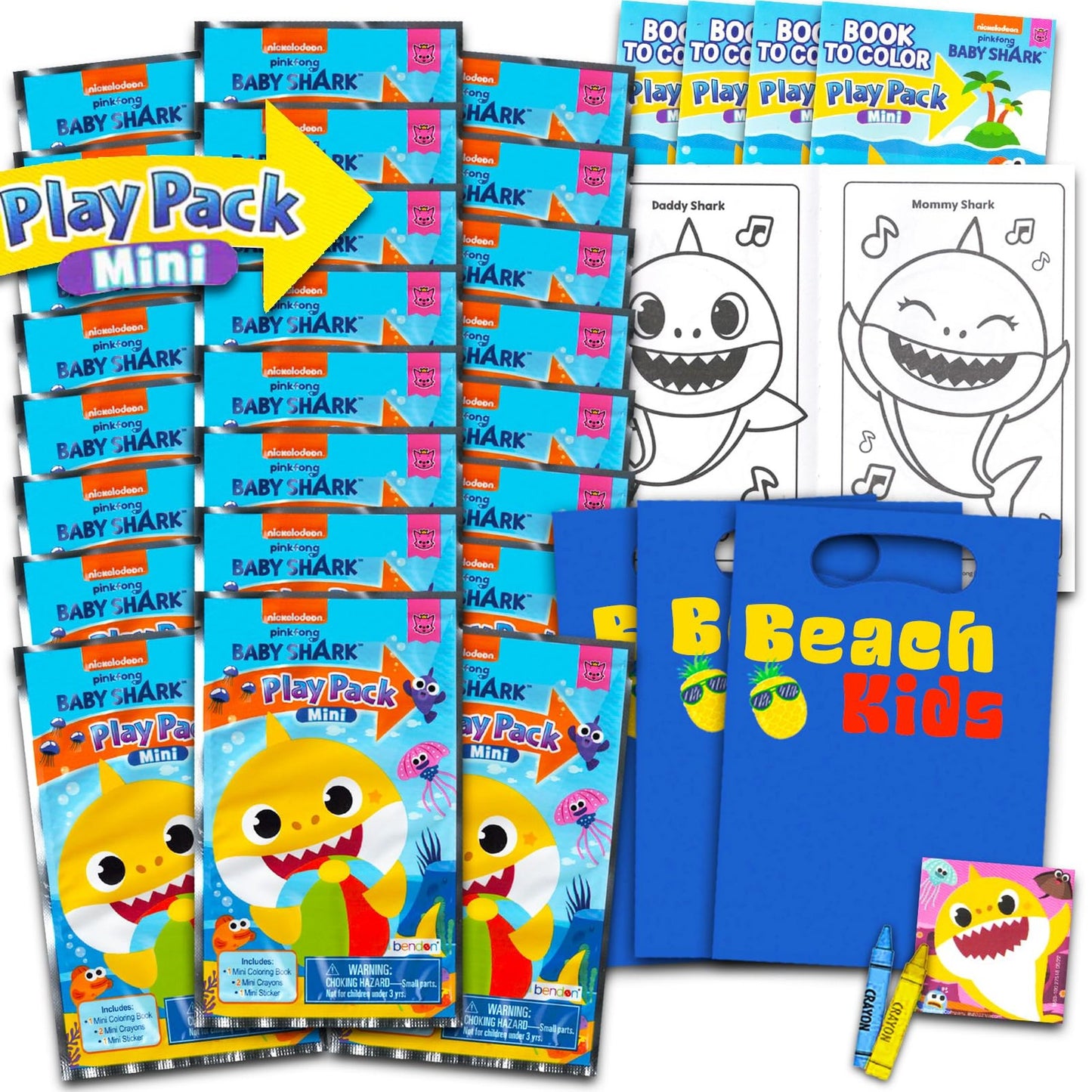 Mini Fun Pack Party Set - 24 Mini Grab n Go Play Packs with Coloring Pages, Stickers & More - Kids Birthday Party Favors Bundle