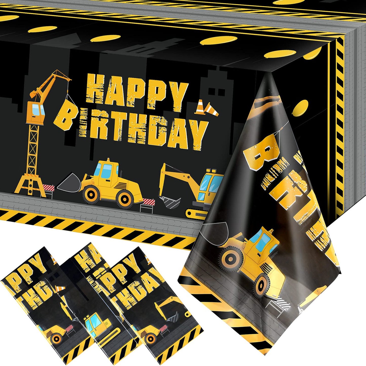 Construction Birthday Tablecloth for Kids Party