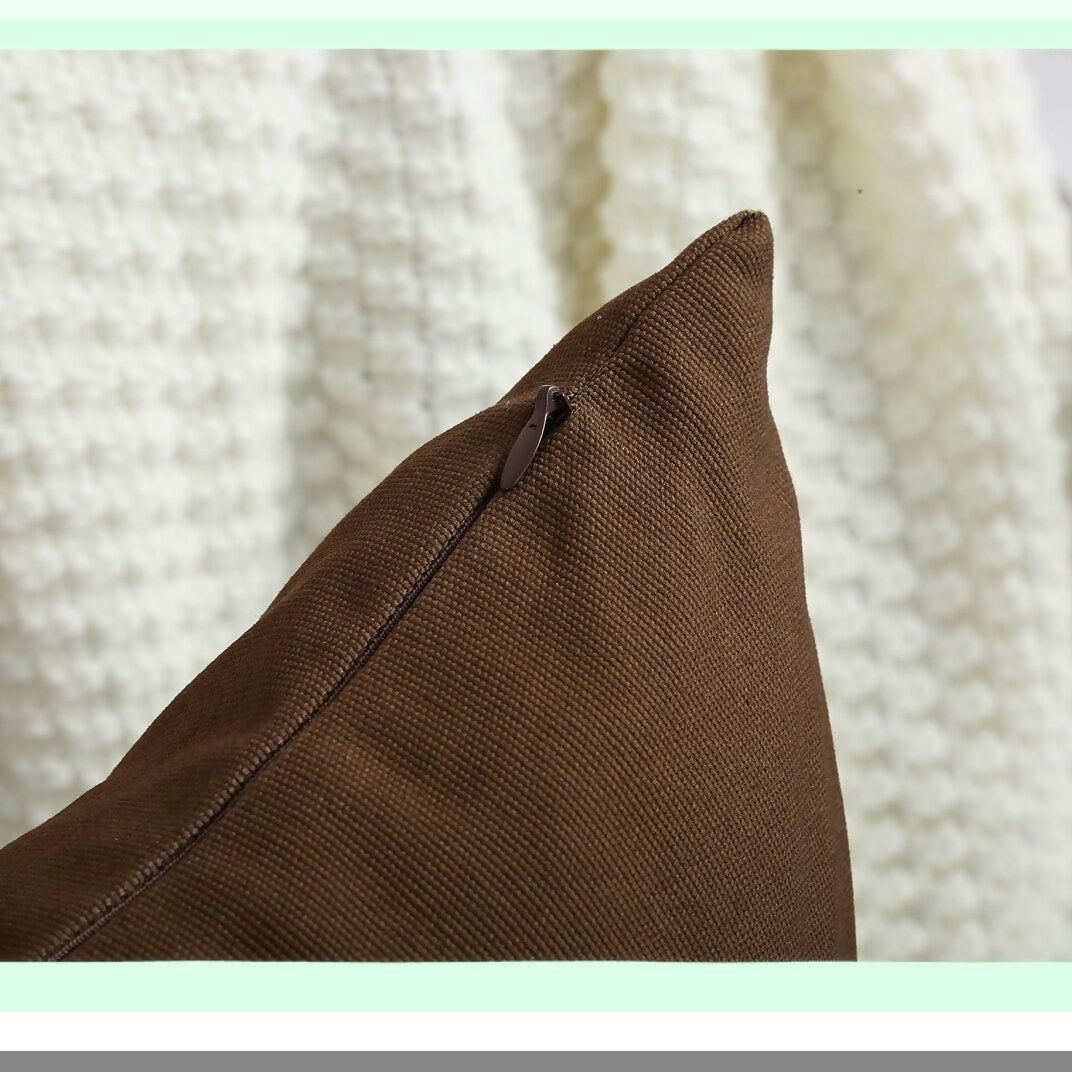 Cotton Canvas Coffee Throw Pillow Covers - Set of 2 - 20x20 - Decorative Cushion Covers in 45 Colors - Solid Design - 100% Cotton - Pack of 1