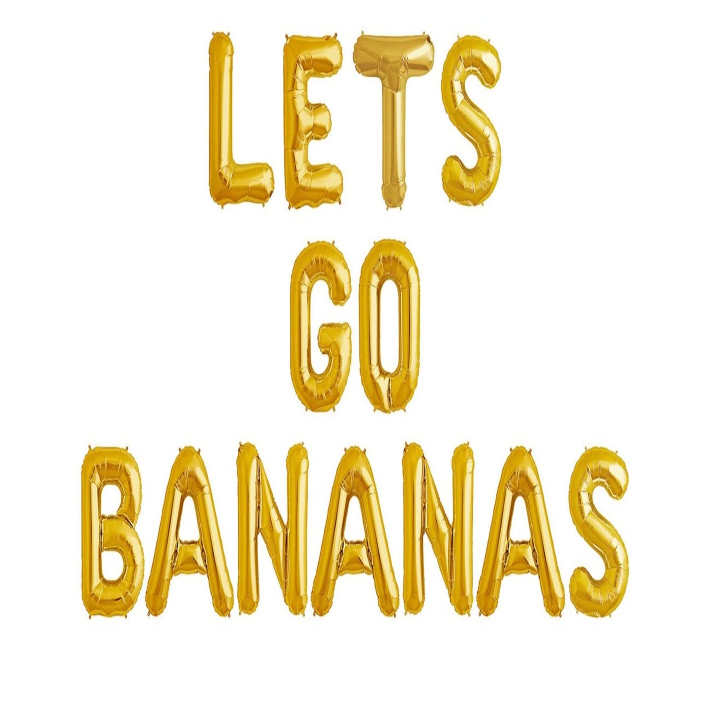 Banana Bonanza Party Banner Balloons - 16" Tutti Frutti Fruit Birthday Decorations in Gold - Let's GO Bananas for Twotti Fruity Celebration