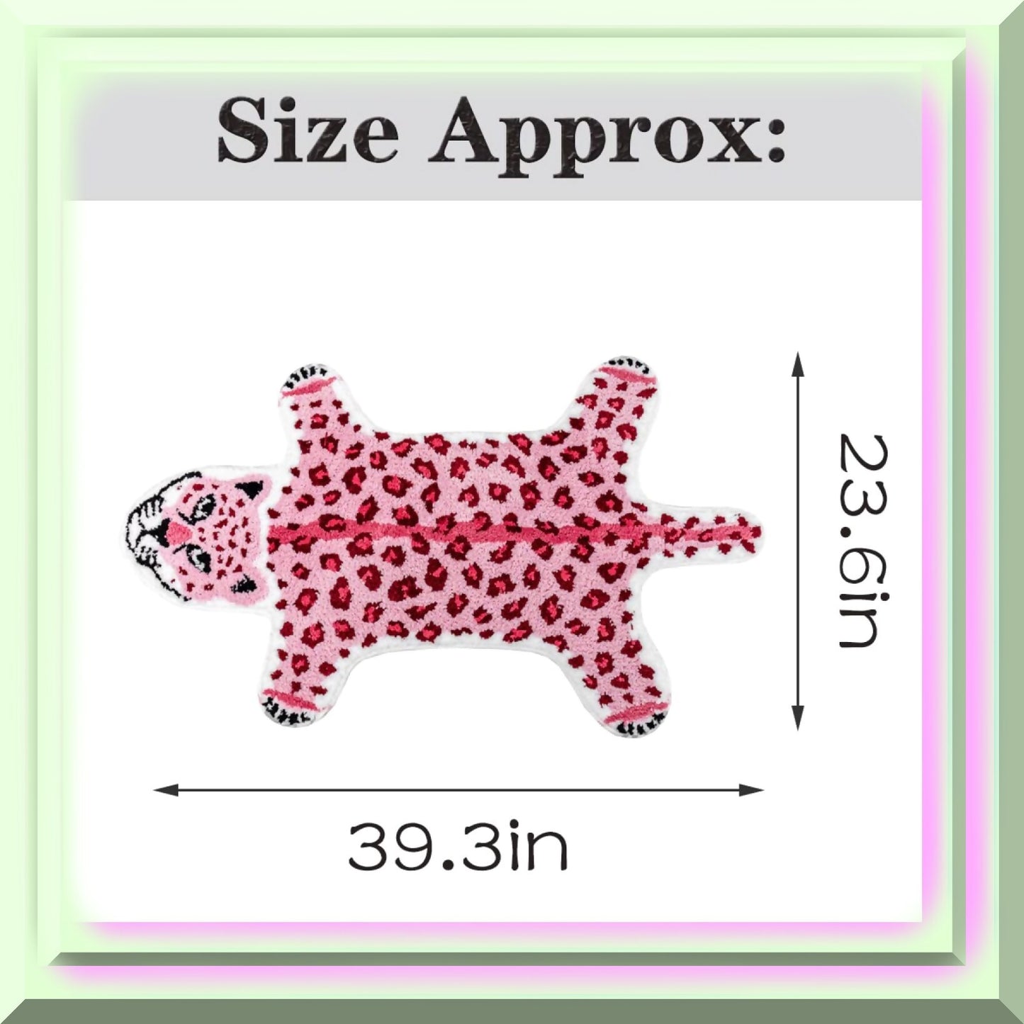 Pink Leopard Bath Mat 23.6x39.3in Non Slip Absorbent